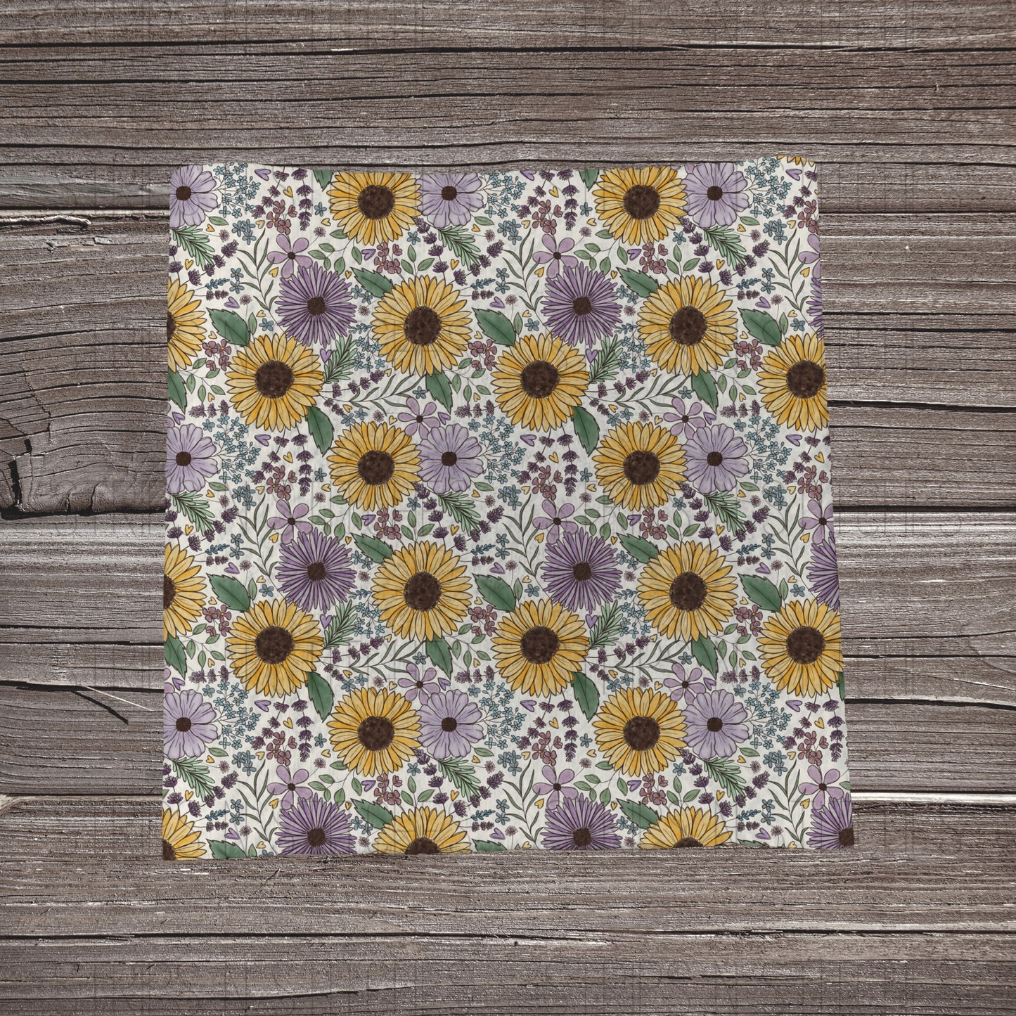 Lavender Sunflowers | Fabric Strips | Bow Making | Head Wrap | Scrunchies