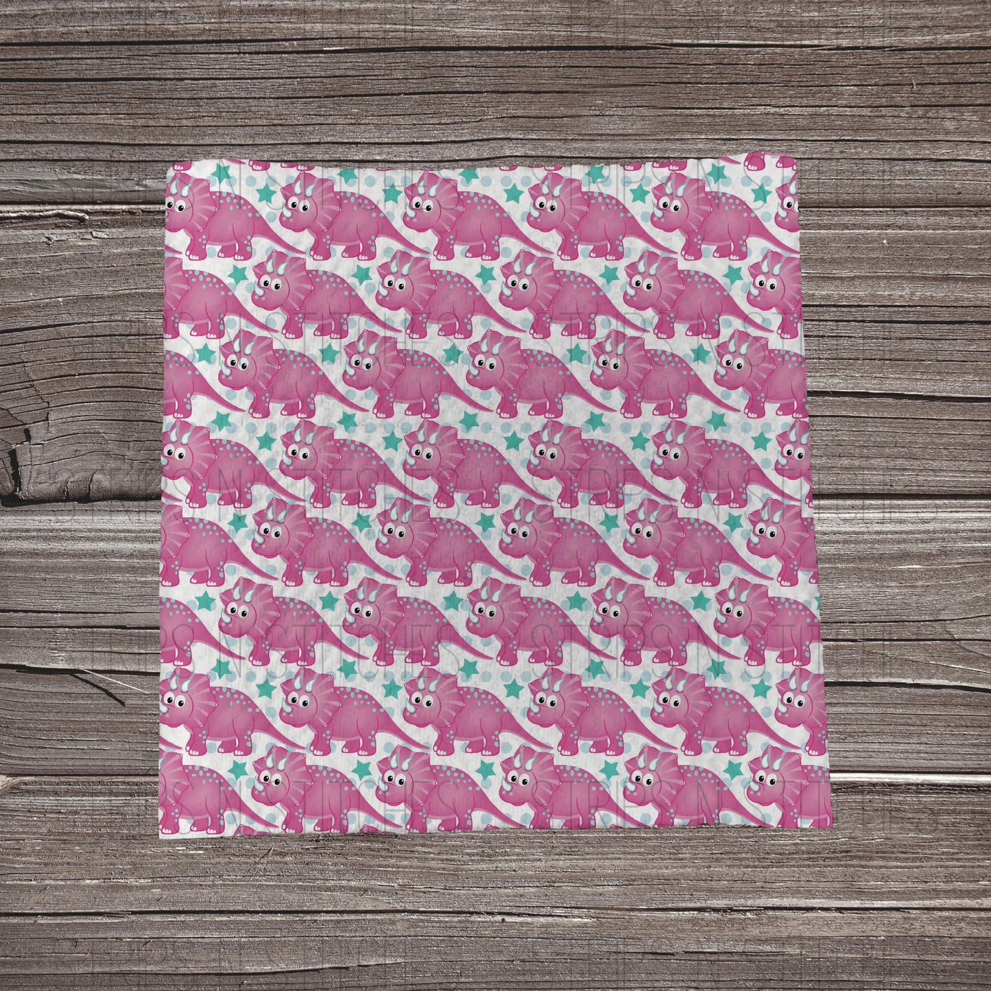 Pink Stacked Dinos | Fabric Strips | Bow Making | Head Wrap | Scrunchies