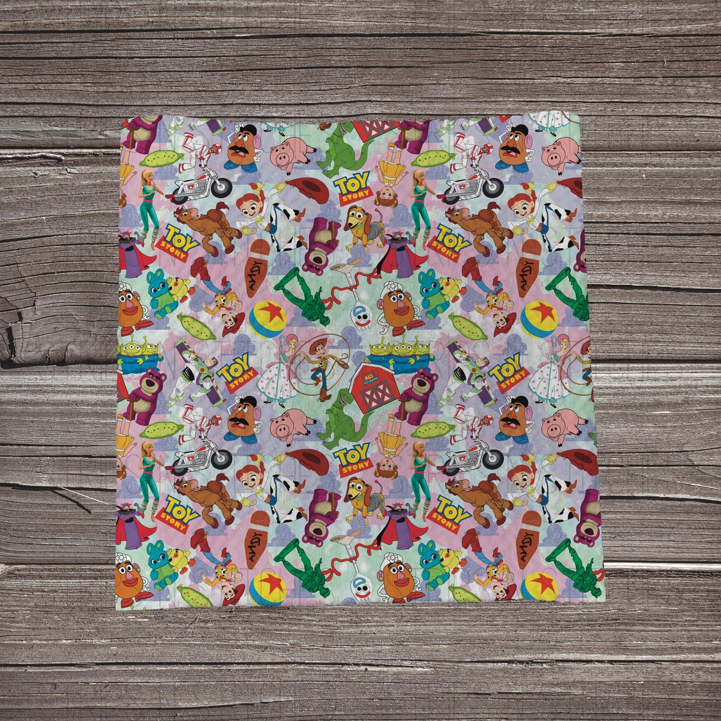 Watercolor Toy Story Scatter | Bullet Fabric Strip | Bow Making | Scrunchie | Headwraps