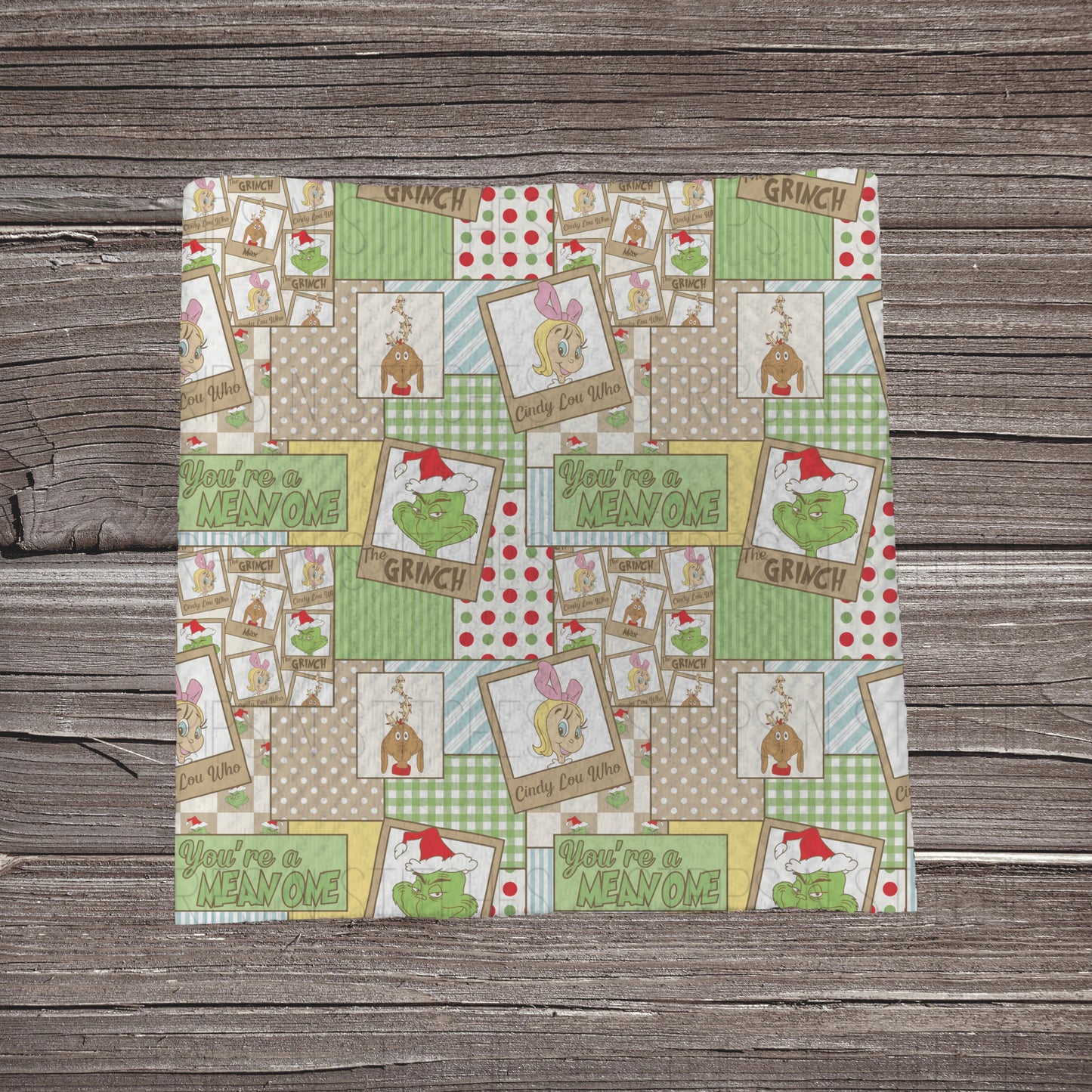 Muted You’re A Mean One Patchwork | Fabric Strip- Bow Making- Headwrap- Scrunchies