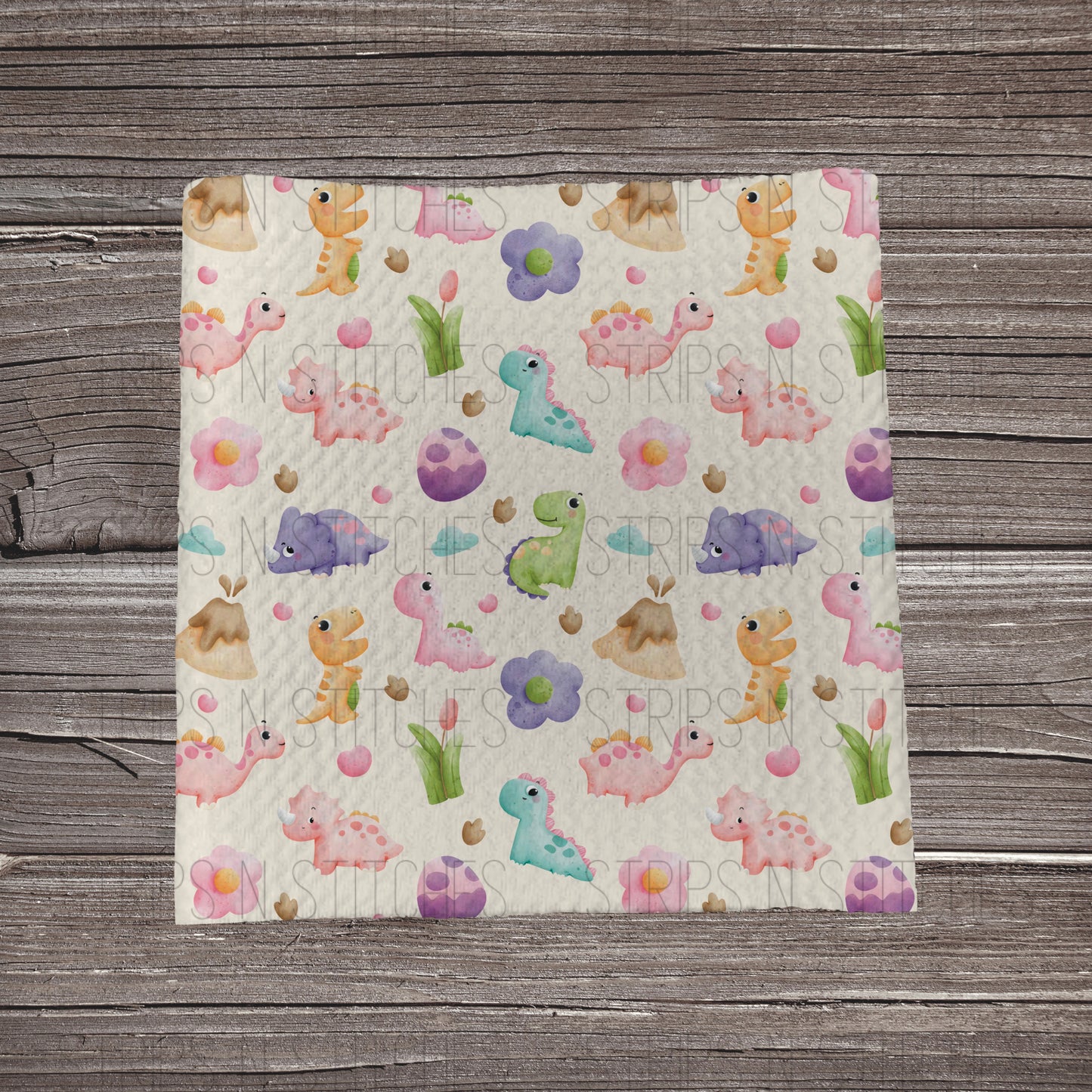 Pastel Dinos | Fabric Strips | Bow Making | Head Wrap | Scrunchies