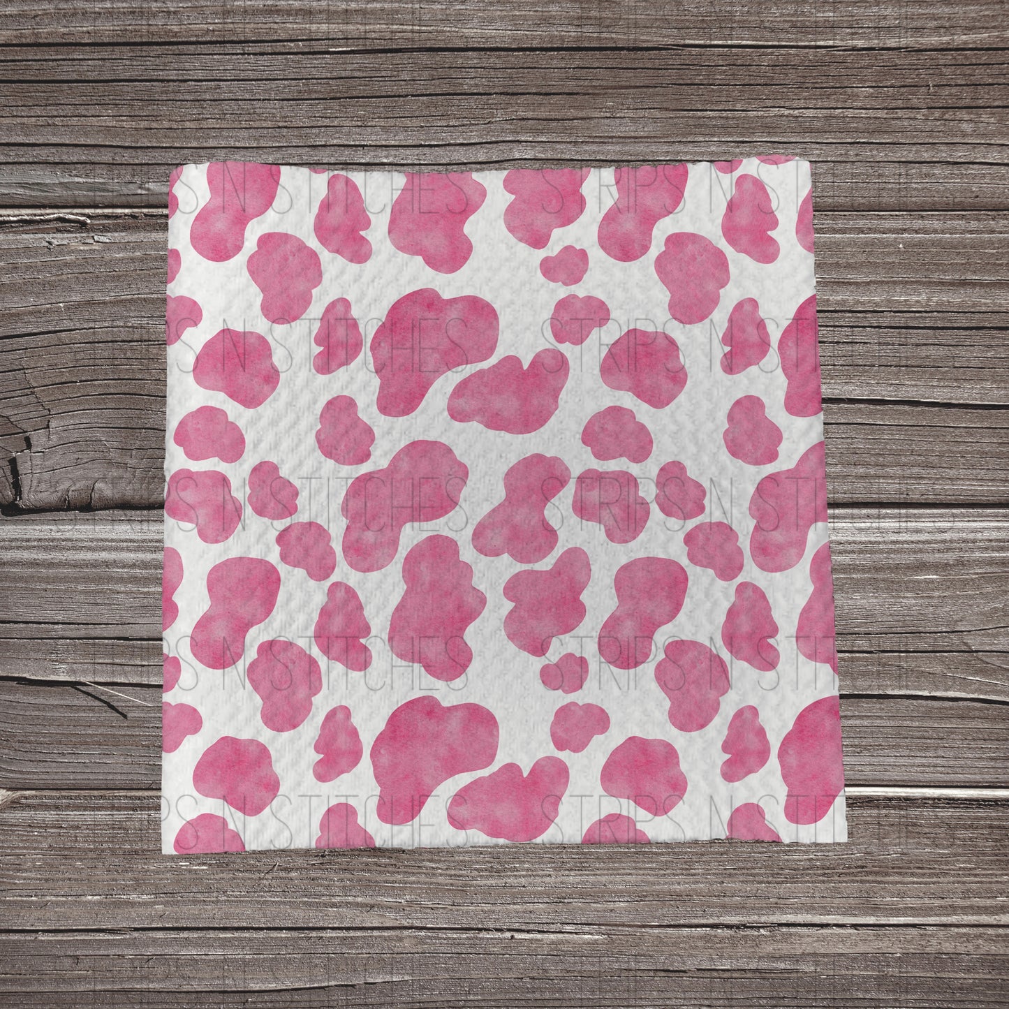 Pink Cow Print | Fabric Strips | Bow Making | Head Wrap | Scrunchies