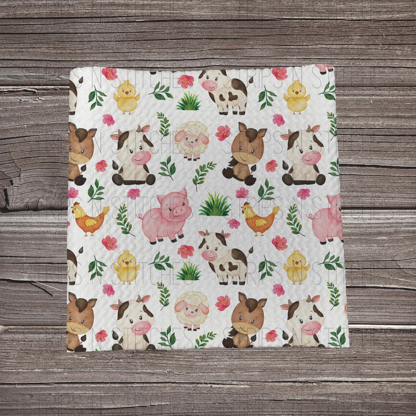 Watercolor Farm Floral | Fabric Strips | Bow Making | Head Wrap | Scrunchies