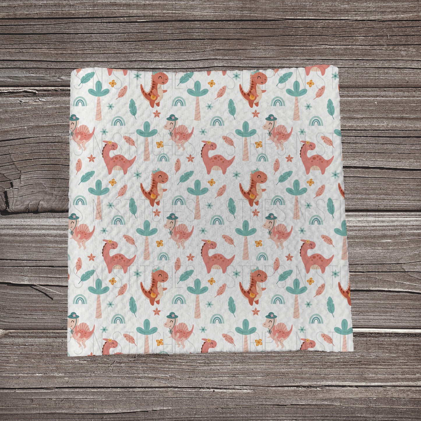 Coral Dinosaurs | Fabric Strips | Bow Making | Head Wrap | Scrunchies