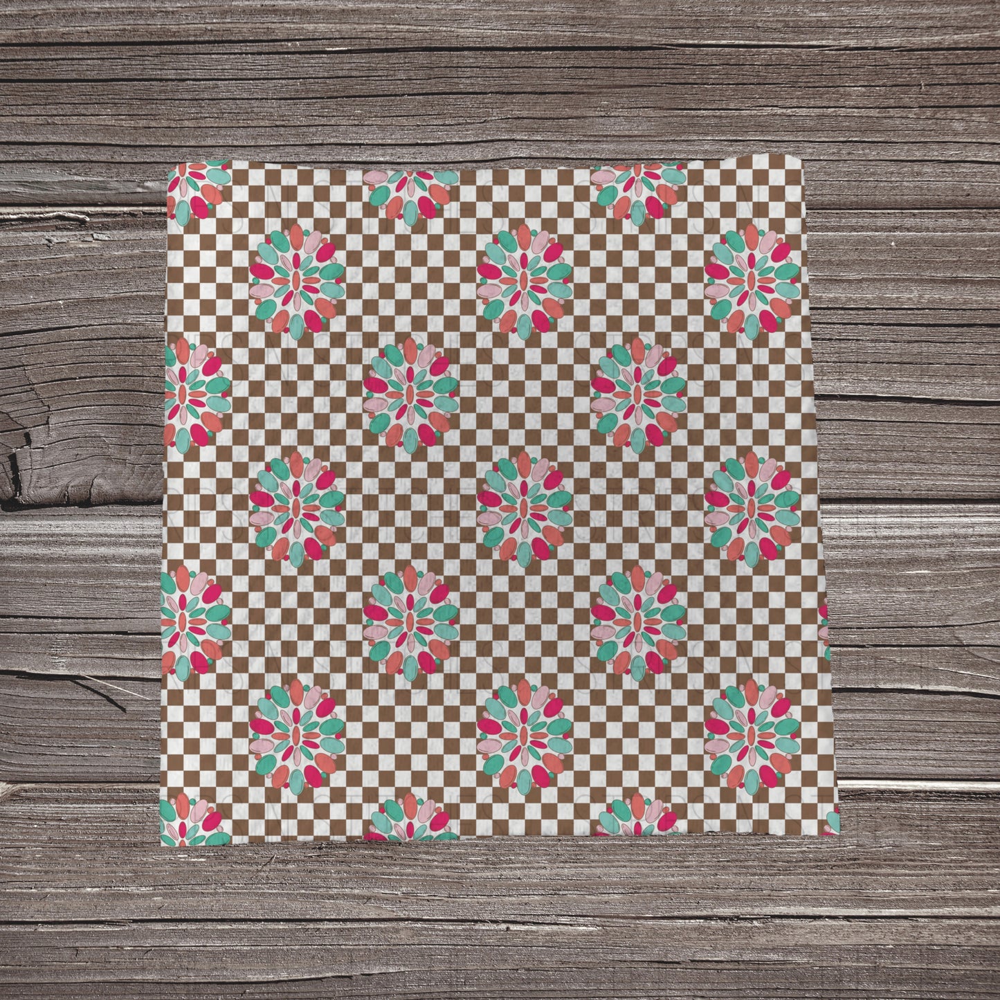 Pink & Turquoise Concho | Fabric Strip- Bow Making- Headwrap- Scrunchies