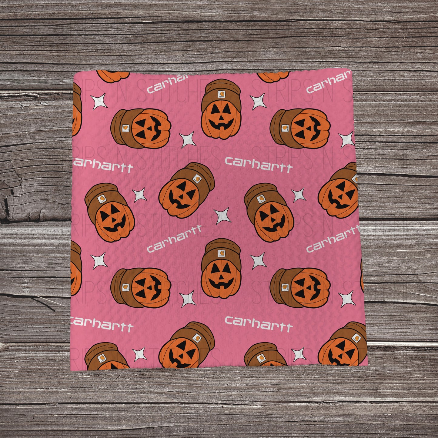 Pink Cool Carhartt Pumpkin | Fabric Strip- Bow Making- Headwrap- Scrunchies