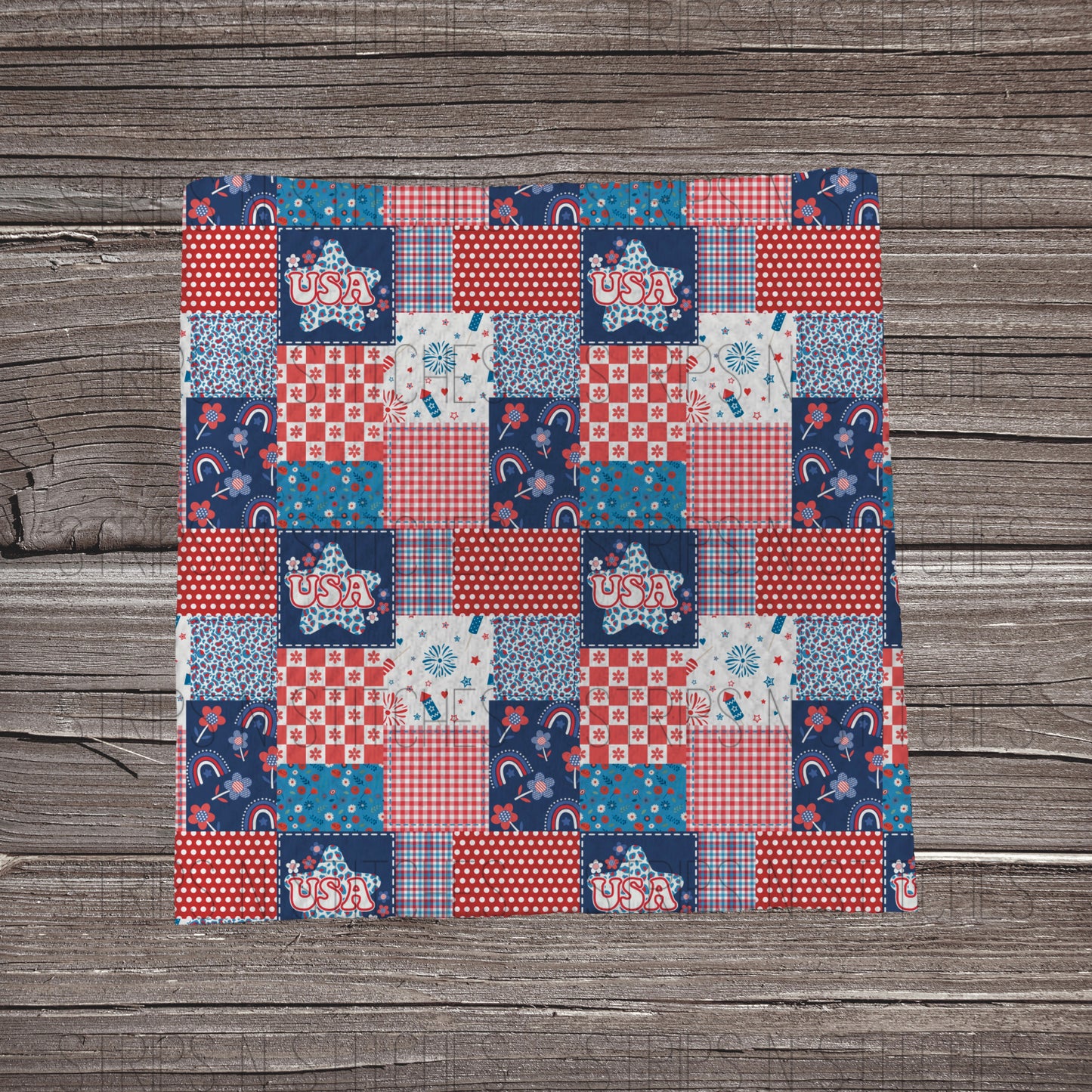 USA Patchwork | Bullet Fabric Strip | Bow Making | Scrunchie |