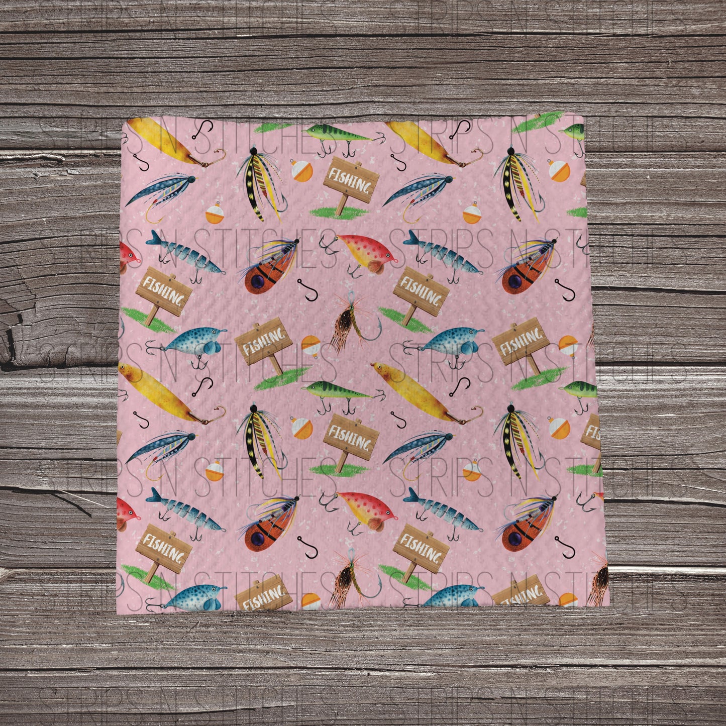 Pink Gone Fishing | Bullet Fabric Strip | Bow Making | Scrunchie |
