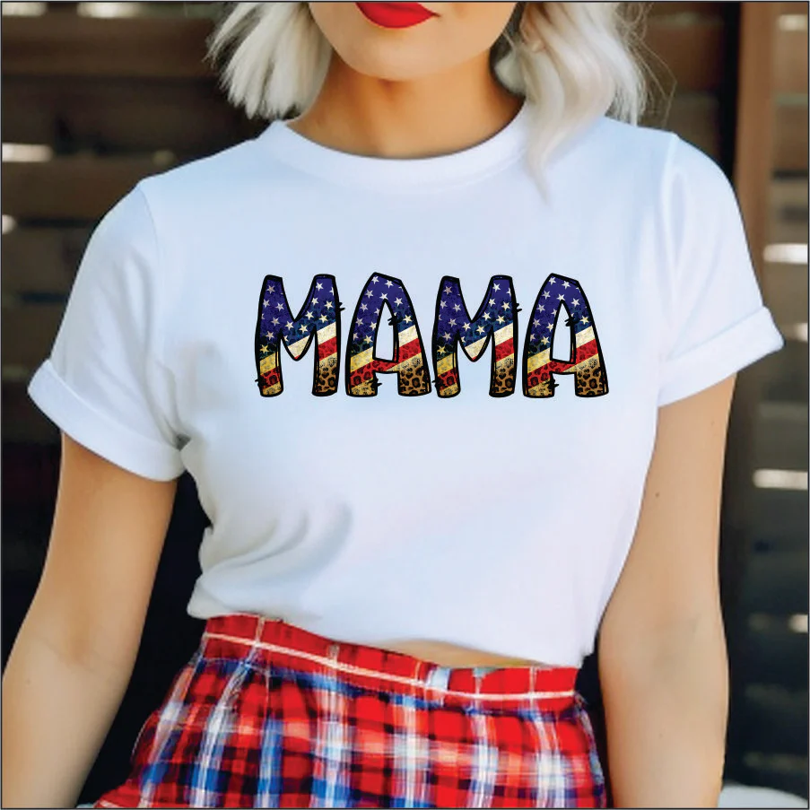 Mama Patriotic Leopard - DTF TRANSFER