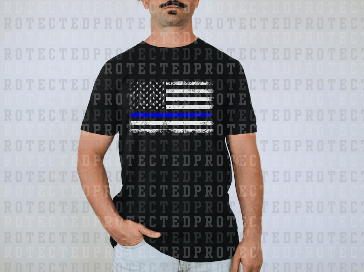 Blue Line Flag - DTF TRANSFER