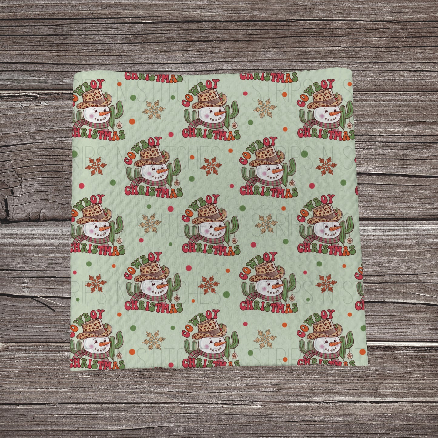 Cowboy Christmas- Green *EXCLUSIVE* | Fabric Strip | Bow Making | Headwrap | Scrunchies