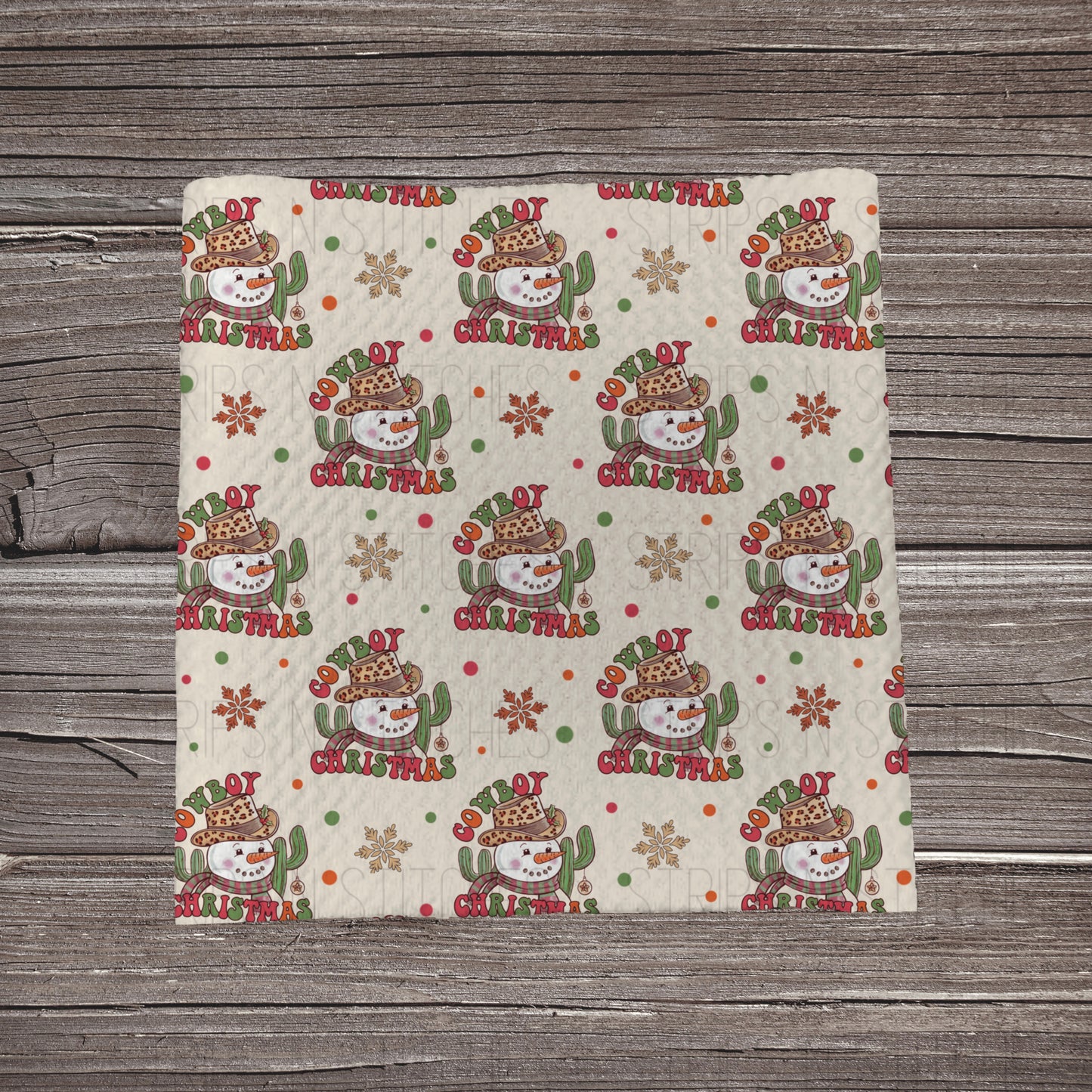 Cowboy Christmas- Beige *EXCLUSIVE* | Fabric Strip | Bow Making | Headwrap | Scrunchies