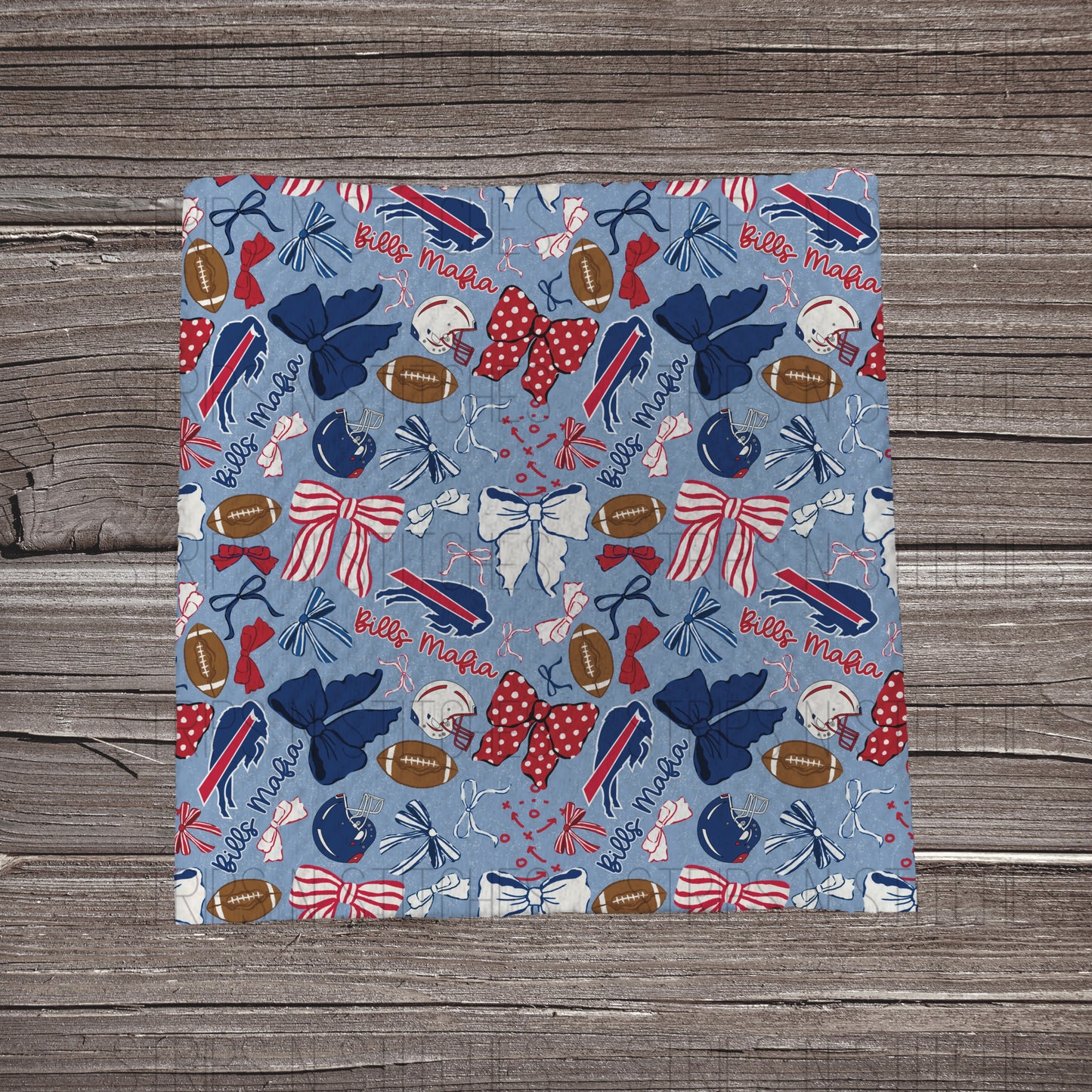 Scattered Bows & Football | All 32 Teams Available | Fabric Strip- Bow Making