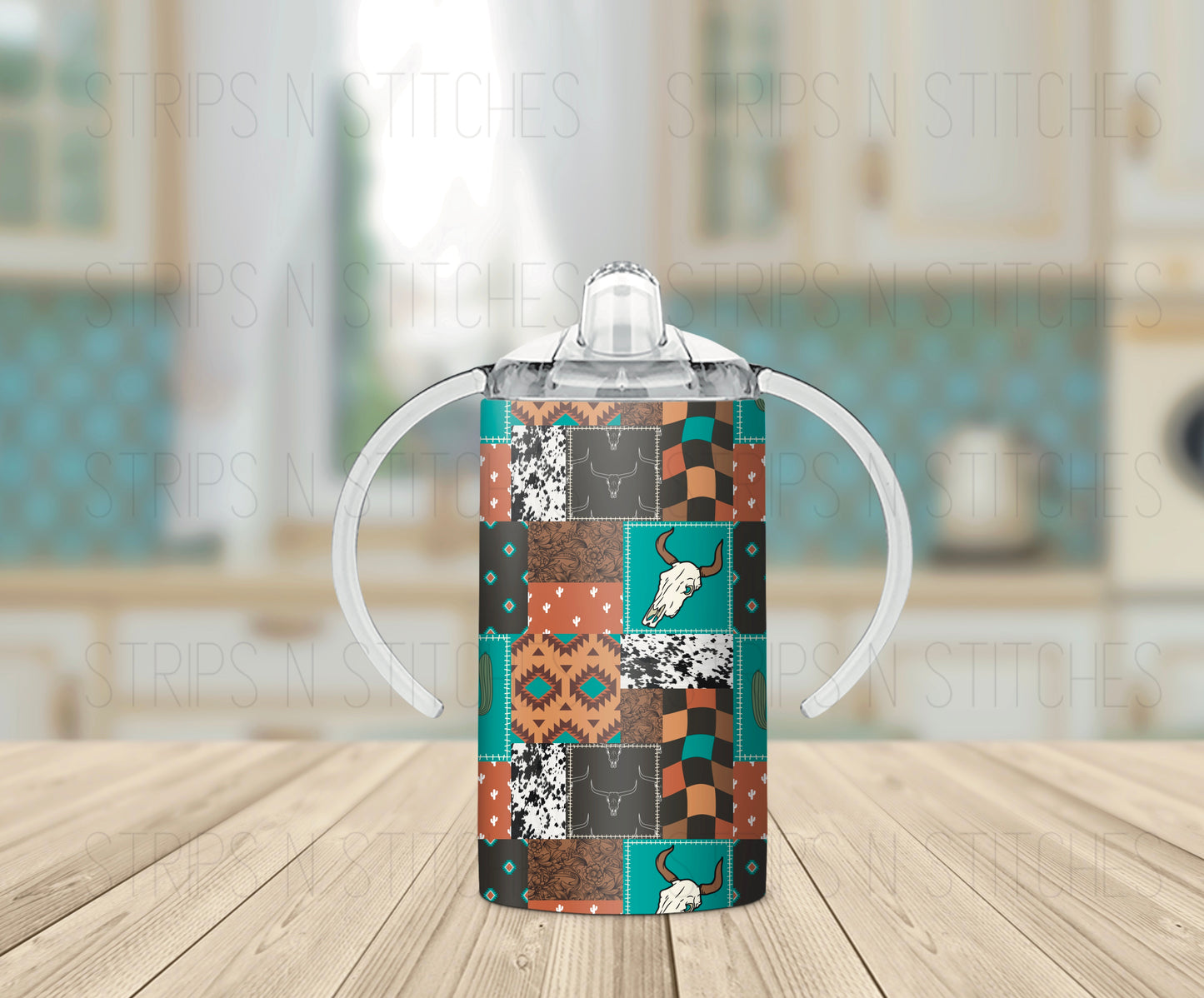 Howdy Patchwork - Grow with Me Tumbler- 12oz- Two Lids