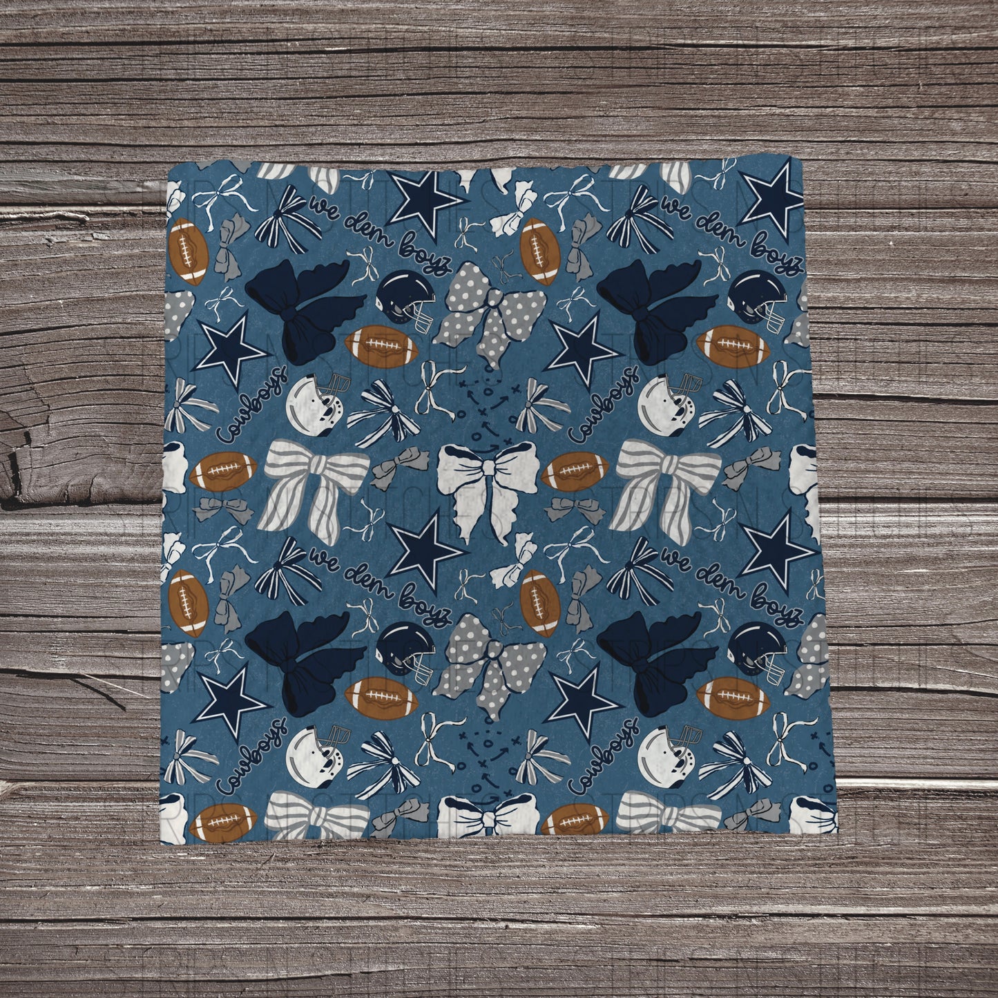 Scattered Bows & Football | All 32 Teams Available | Fabric Strip- Bow Making