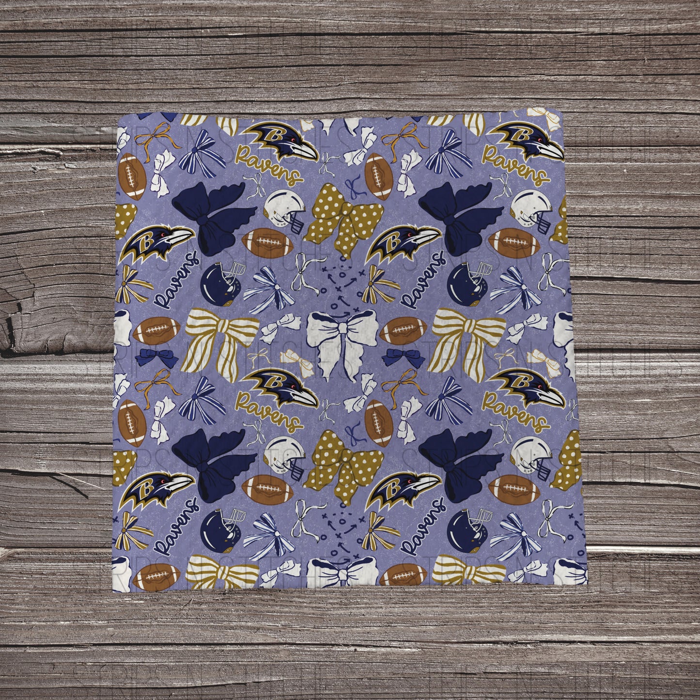 Scattered Bows & Football | All 32 Teams Available | Fabric Strip- Bow Making
