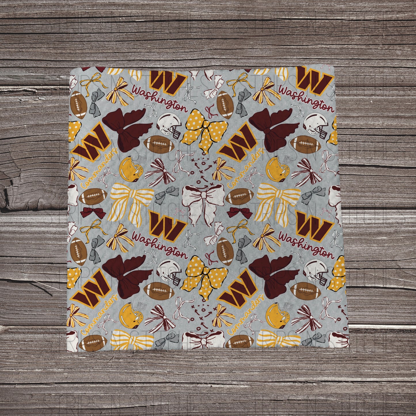 Scattered Bows & Football | All 32 Teams Available | Fabric Strip- Bow Making