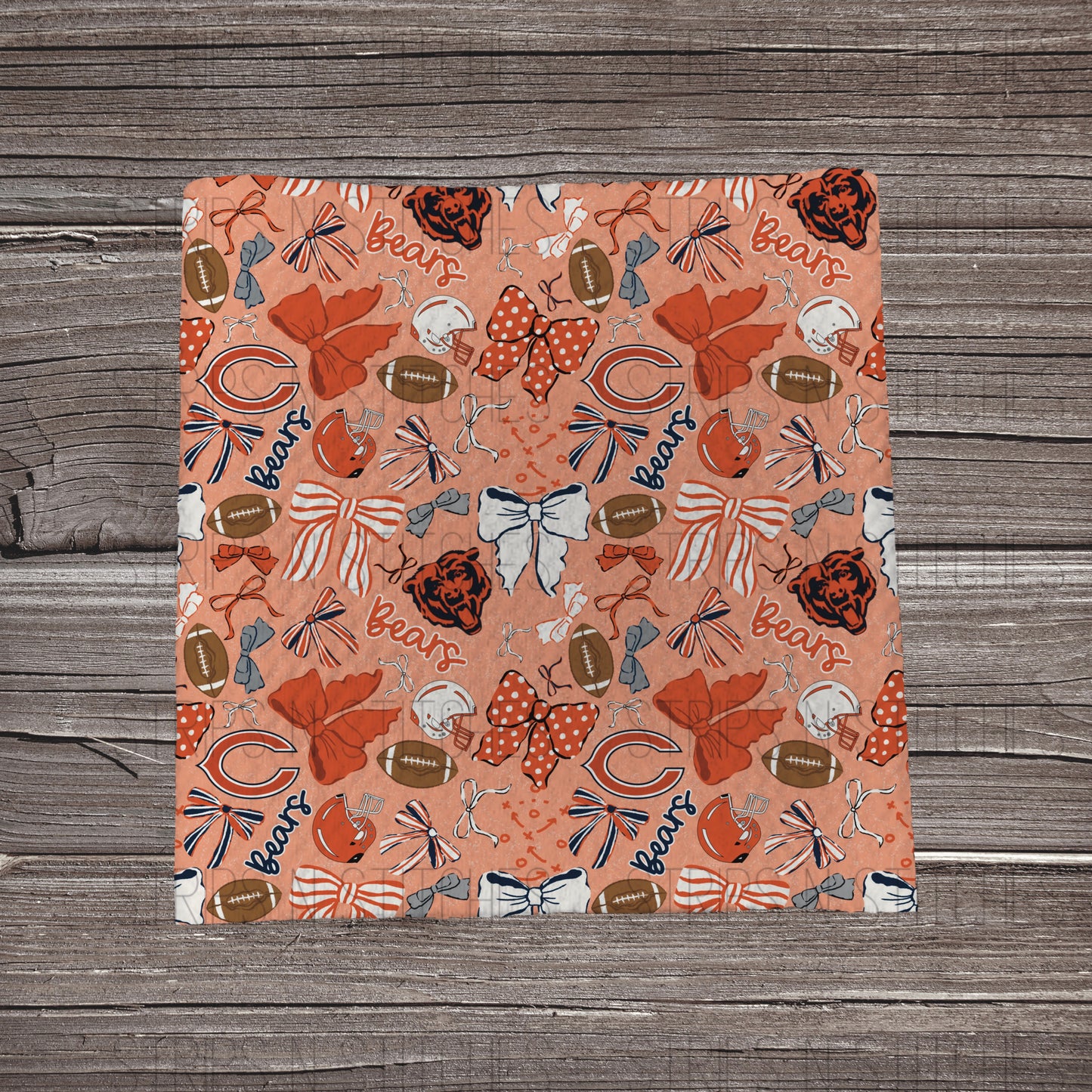 Scattered Bows & Football | All 32 Teams Available | Fabric Strip- Bow Making
