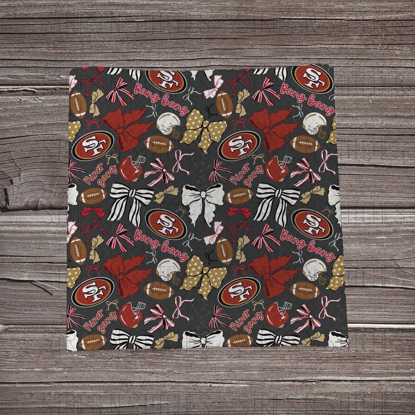Scattered Bows & Football | All 32 Teams Available | Fabric Strip- Bow Making