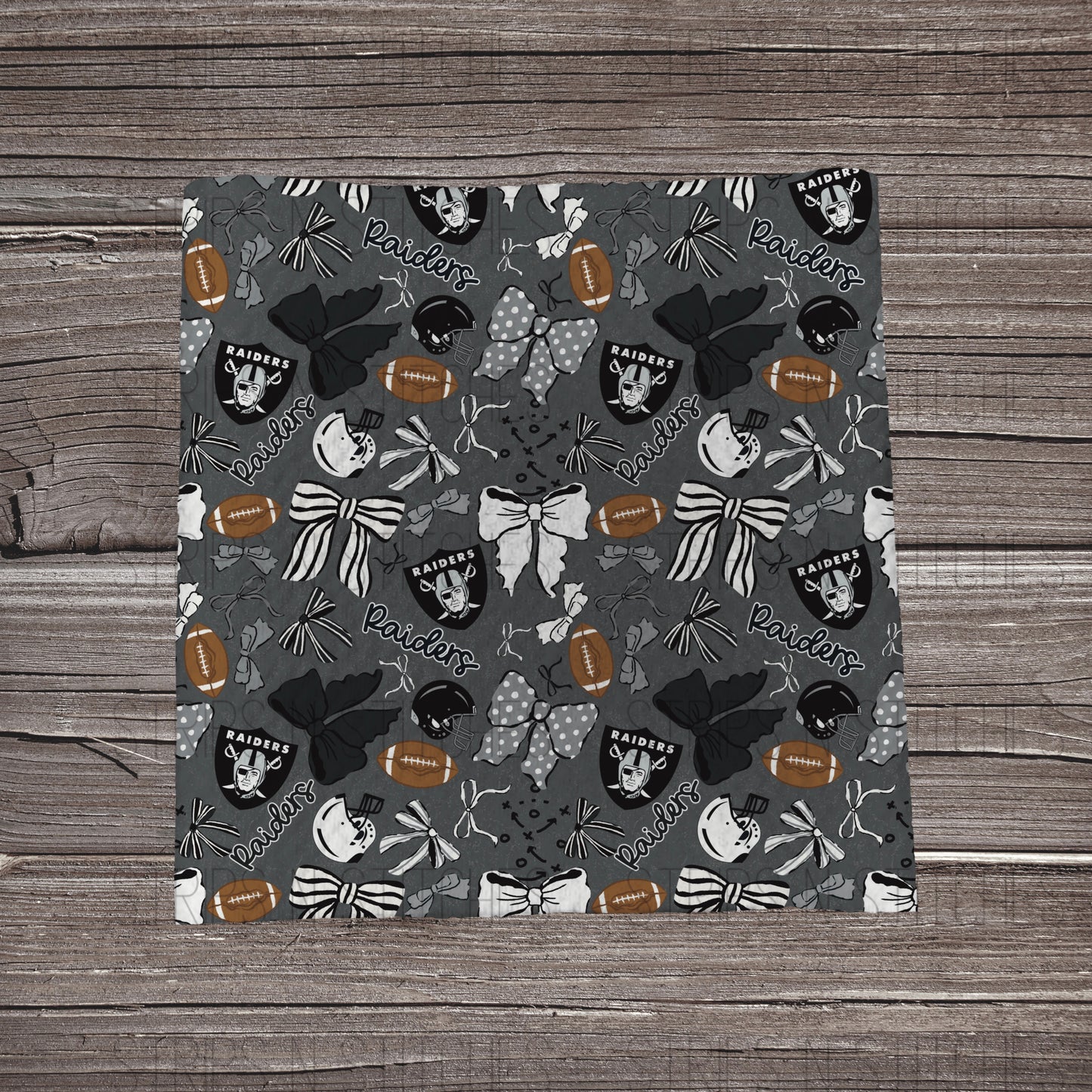 Scattered Bows & Football | All 32 Teams Available | Fabric Strip- Bow Making