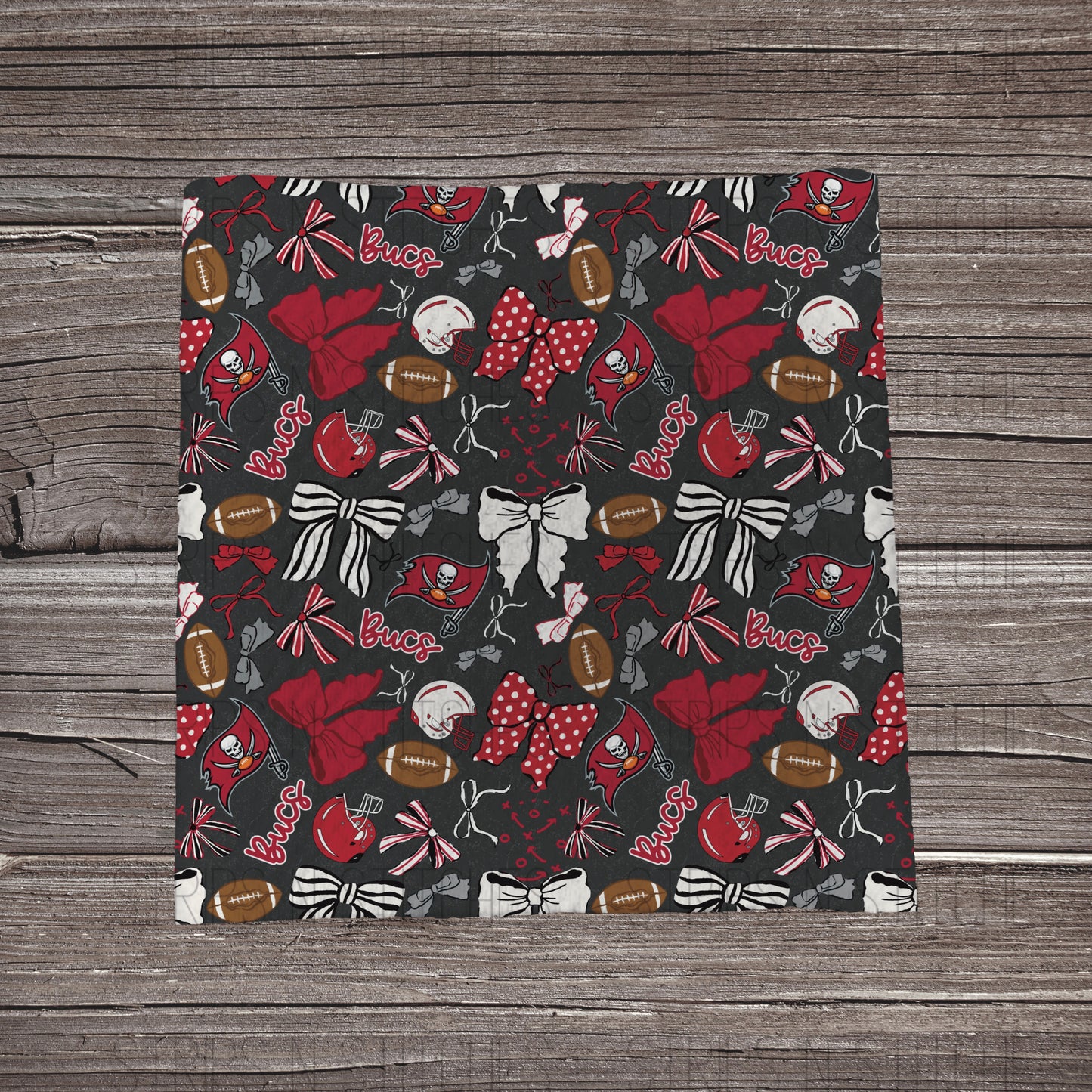 Scattered Bows & Football | All 32 Teams Available | Fabric Strip- Bow Making