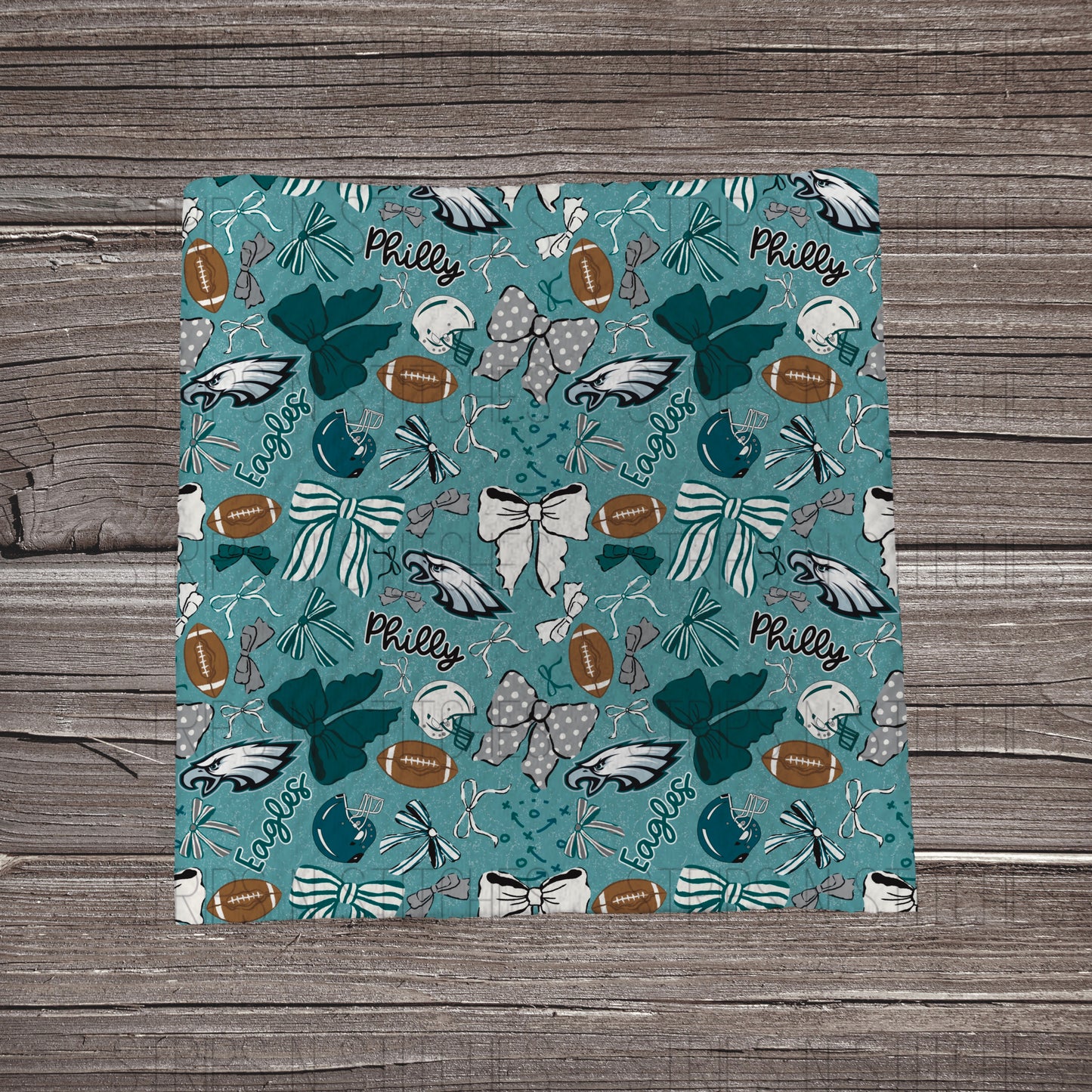 Scattered Bows & Football | All 32 Teams Available | Fabric Strip- Bow Making