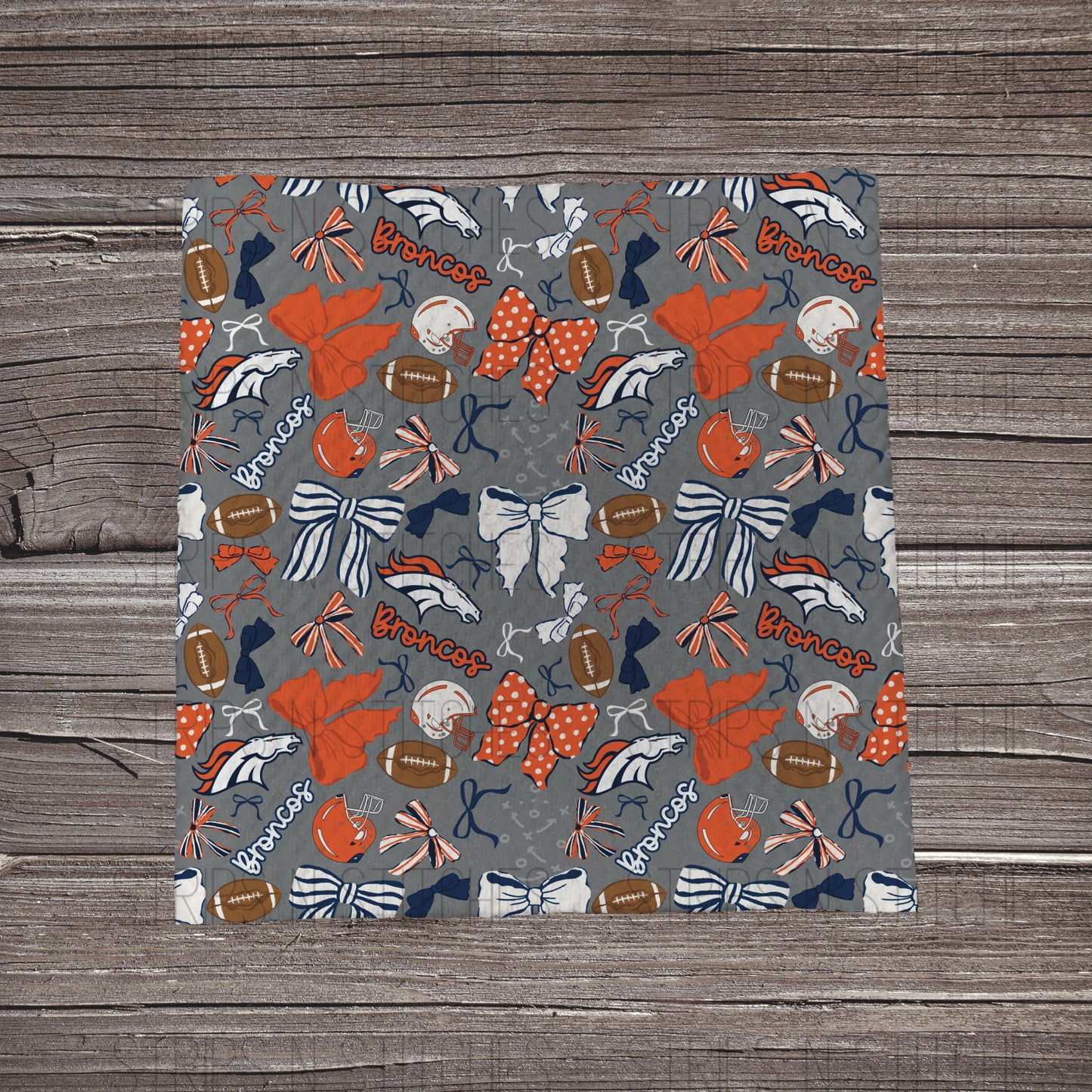 Scattered Bows & Football | All 32 Teams Available | Fabric Strip- Bow Making