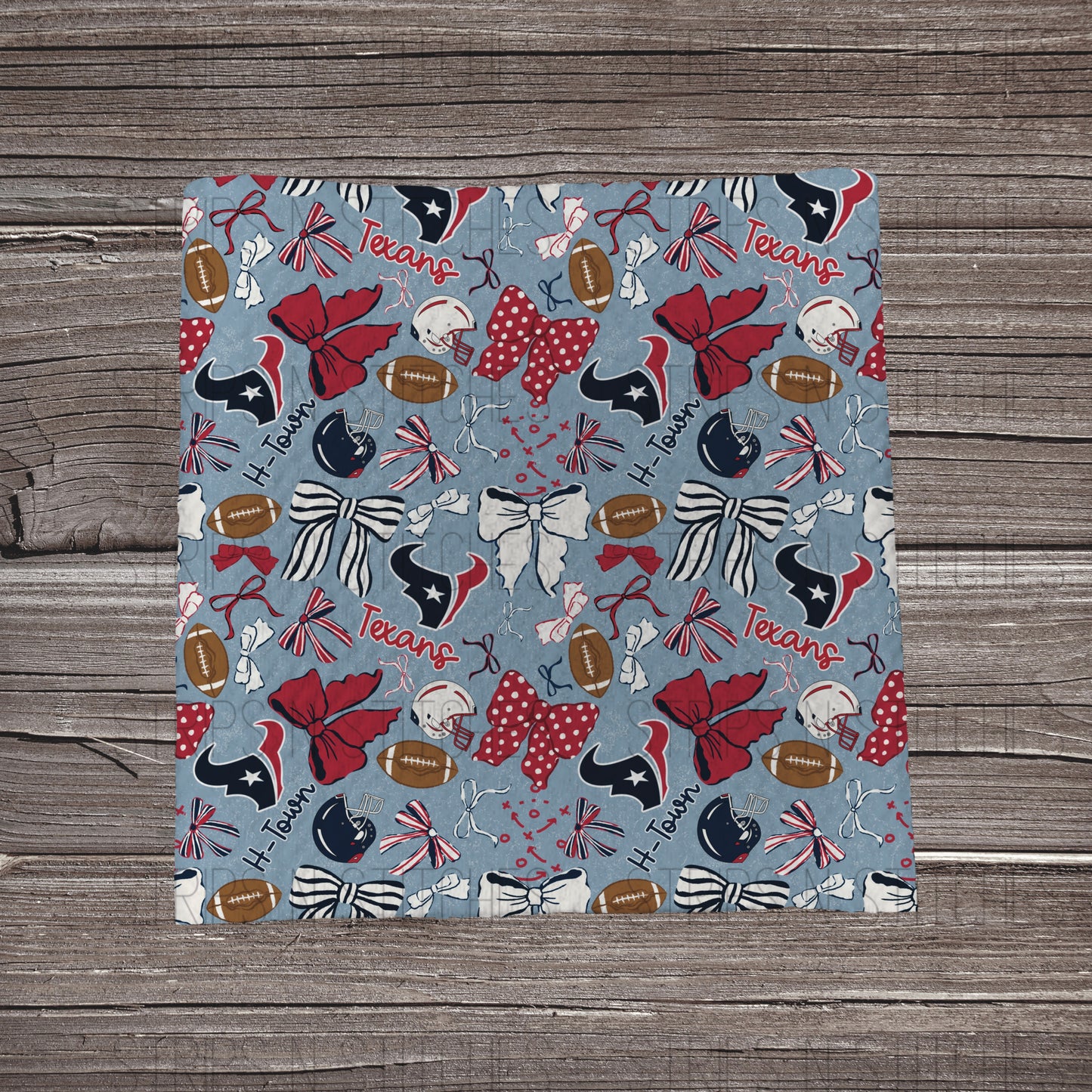 Scattered Bows & Football | All 32 Teams Available | Fabric Strip- Bow Making