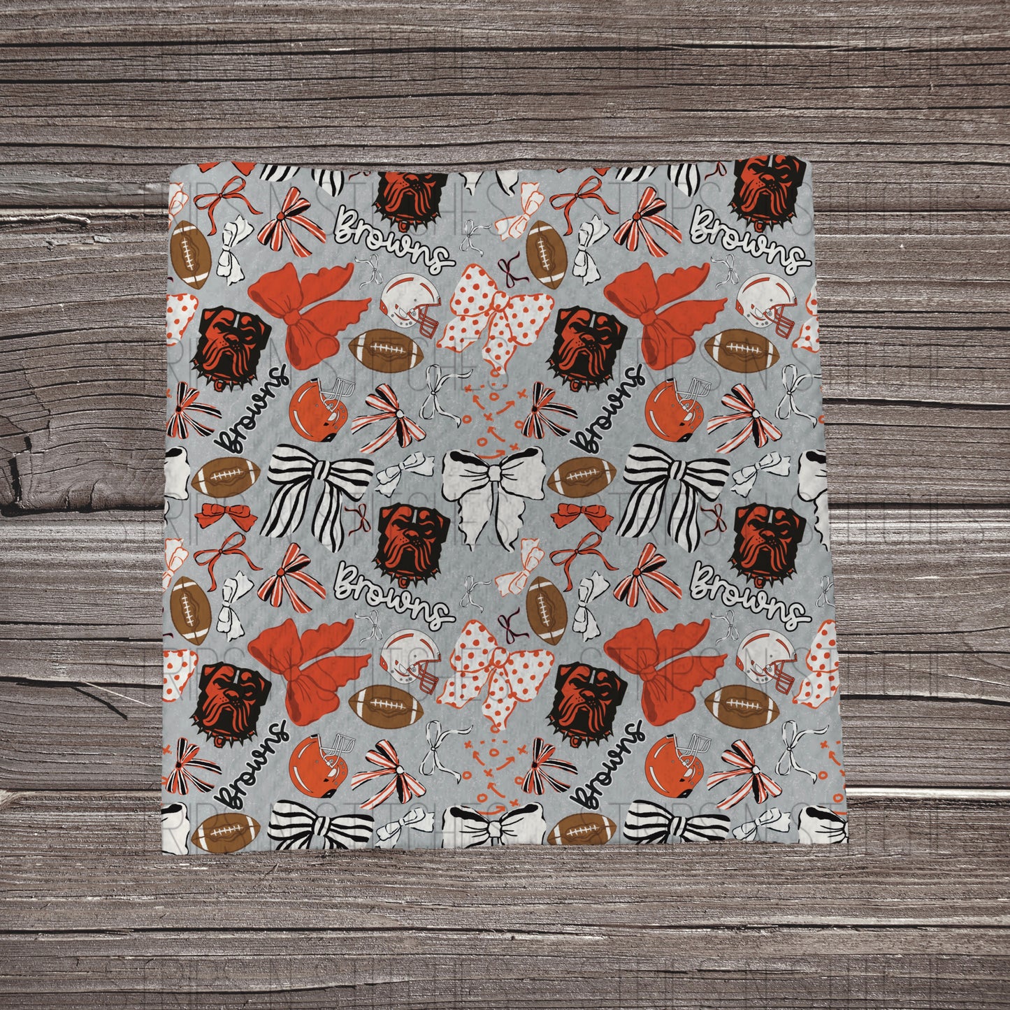 Scattered Bows & Football | All 32 Teams Available | Fabric Strip- Bow Making