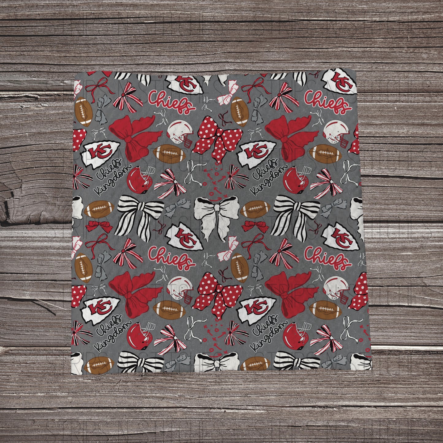 Scattered Bows & Football | All 32 Teams Available | Fabric Strip- Bow Making