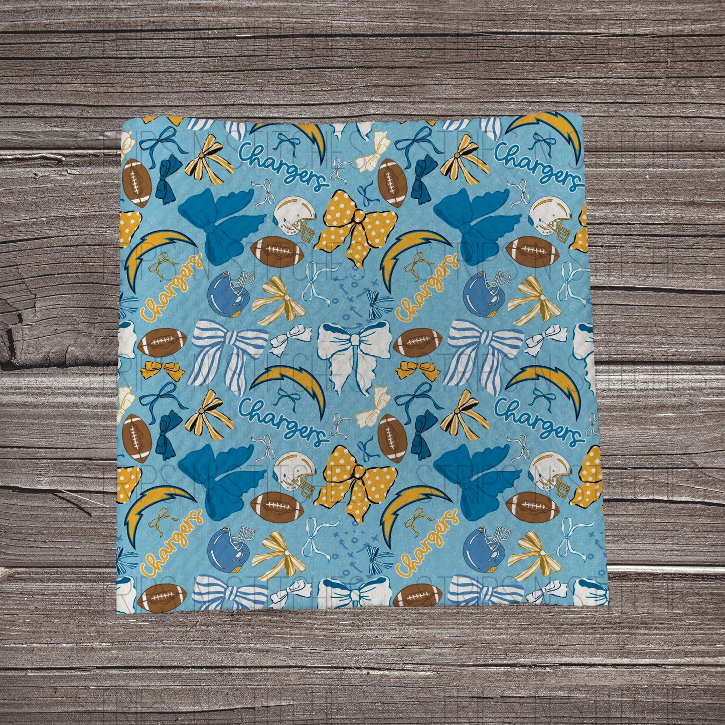 Scattered Bows & Football | All 32 Teams Available | Fabric Strip- Bow Making