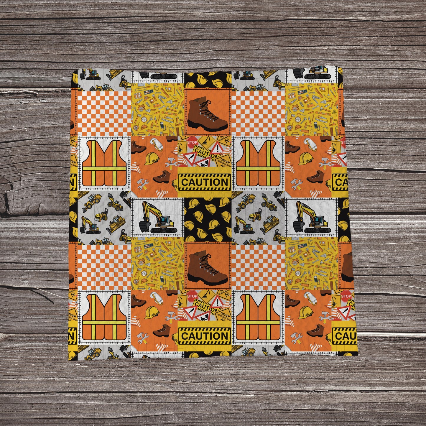 Construction Patchwork | Fabric Strip- Bow Making | Headwraps
