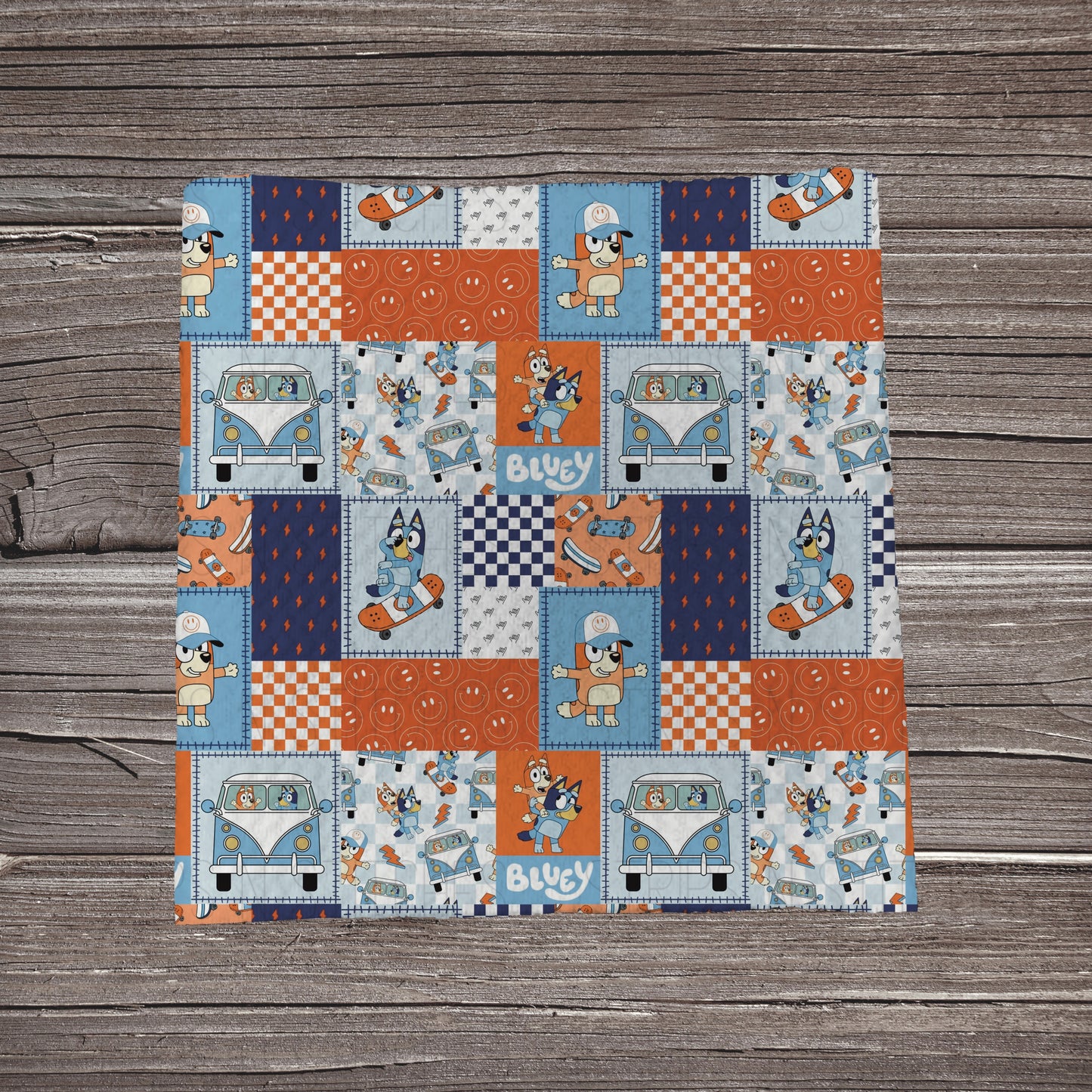 Rustic Bluey Patchwork | Fabric Strip- Bow Making | Headwraps