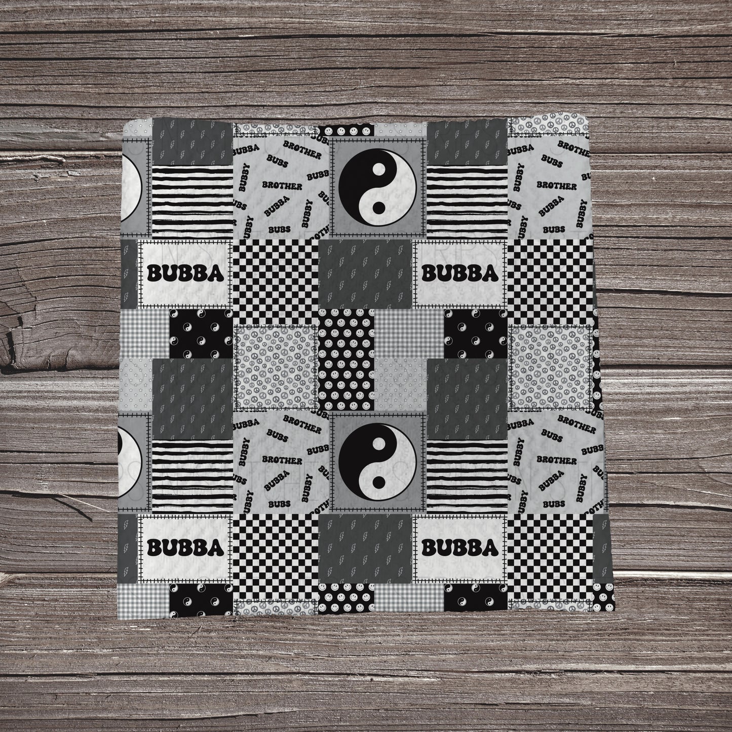 Black & White Bubba Patchwork | Fabric Strip- Bow Making | Headwraps
