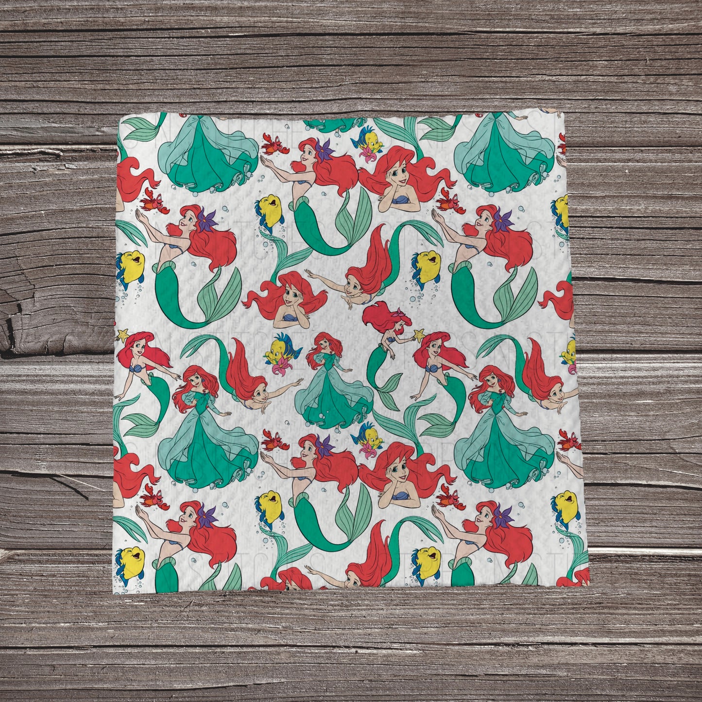 Little Mermaid Fabric Strip- Bow Making- Headwrap- Scrunchies
