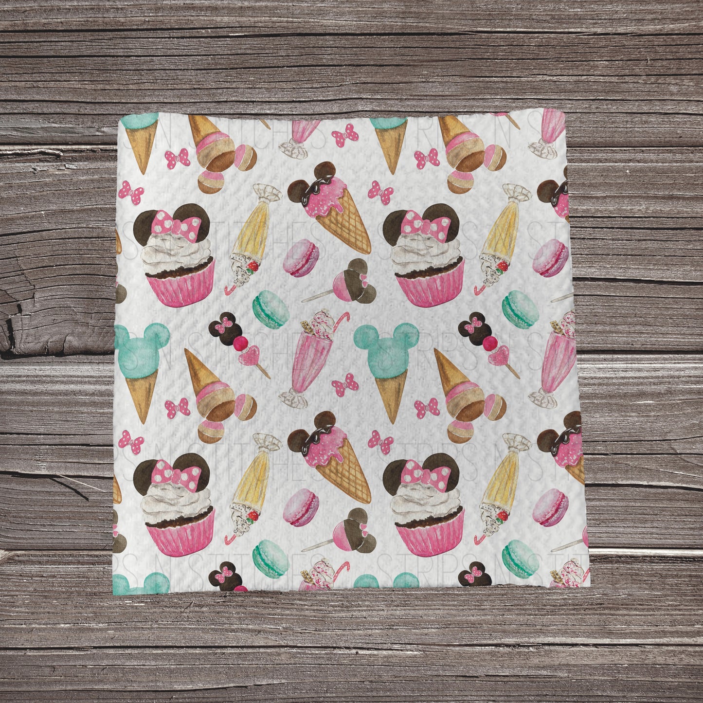 Mouse Snacks Fabric Strip- Bow Making- Headwrap- Scrunchies