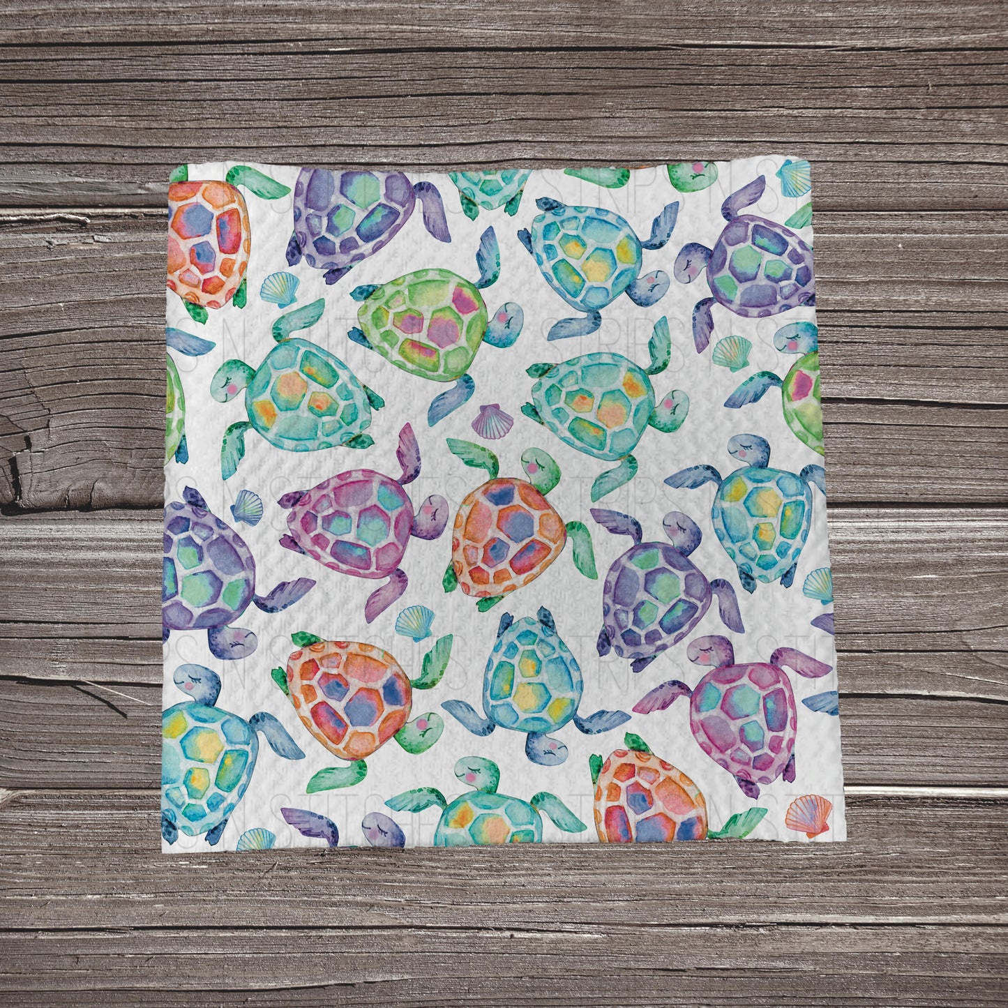 Colorful Sea Turtles Fabric Strip- Bow Making- Headwrap- Scrunchies