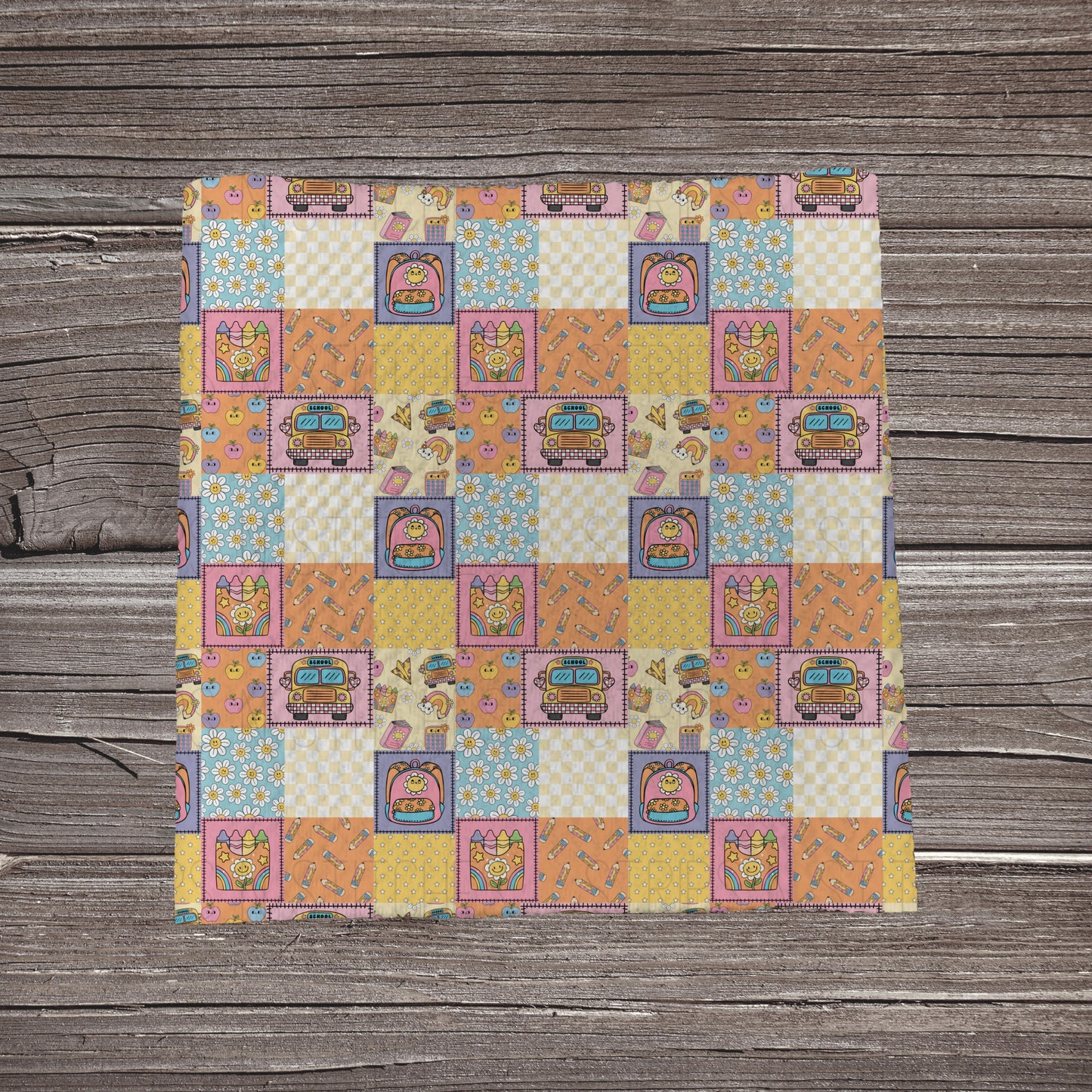 Back To School Patchwork- Pastel | Bullet Fabric Strip | Bow Making | Scrunchie |