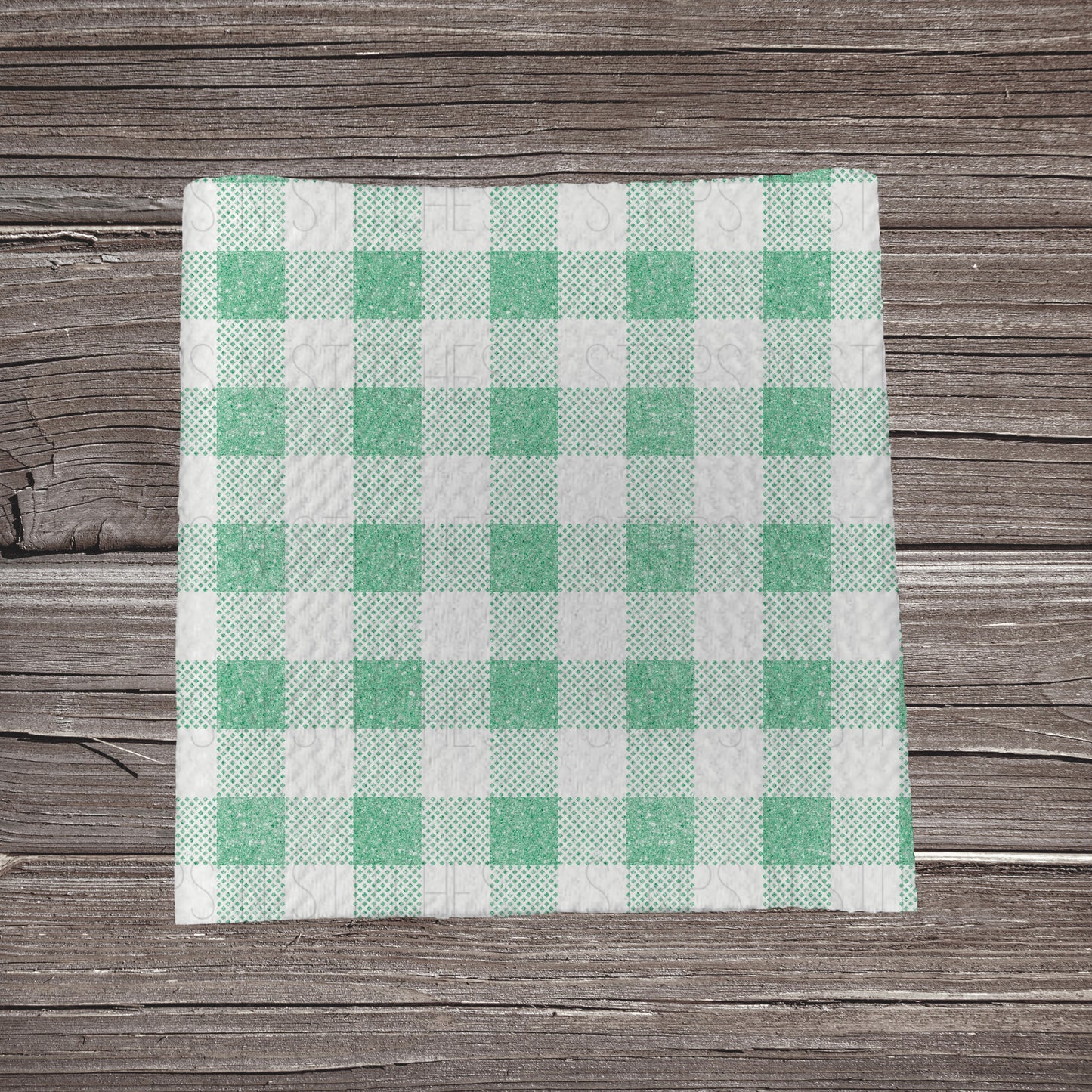 Faux Glitter Light Green Plaid | Fabric Strip- Bow Making- Headwraps- Scrunchies