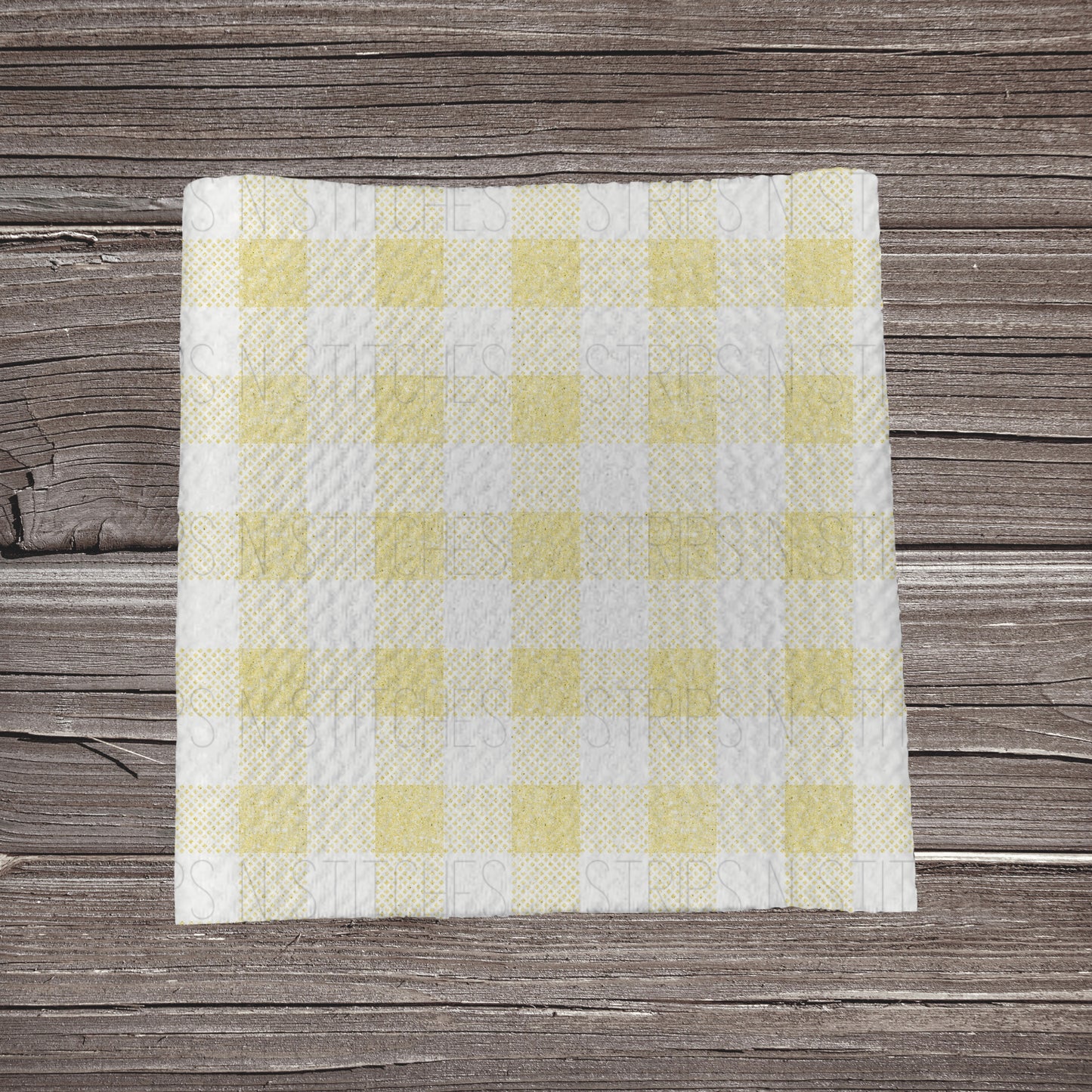 Faux Glitter Pale Yellow Plaid | Fabric Strip- Bow Making- Headwraps- Scrunchies