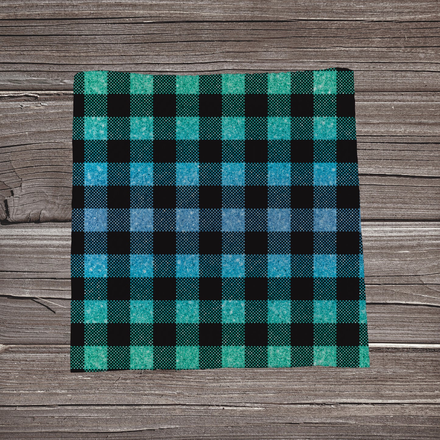 Faux Glitter Blue & Green Plaid | Fabric Strip- Bow Making- Headwraps- Scrunchies