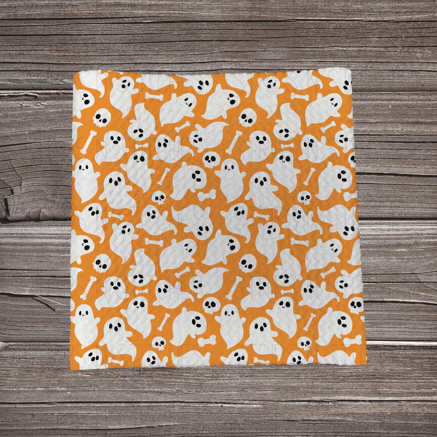 Orange & White Ghosts | Fabric Strip- Bow Making- Headwraps- Scrunchies