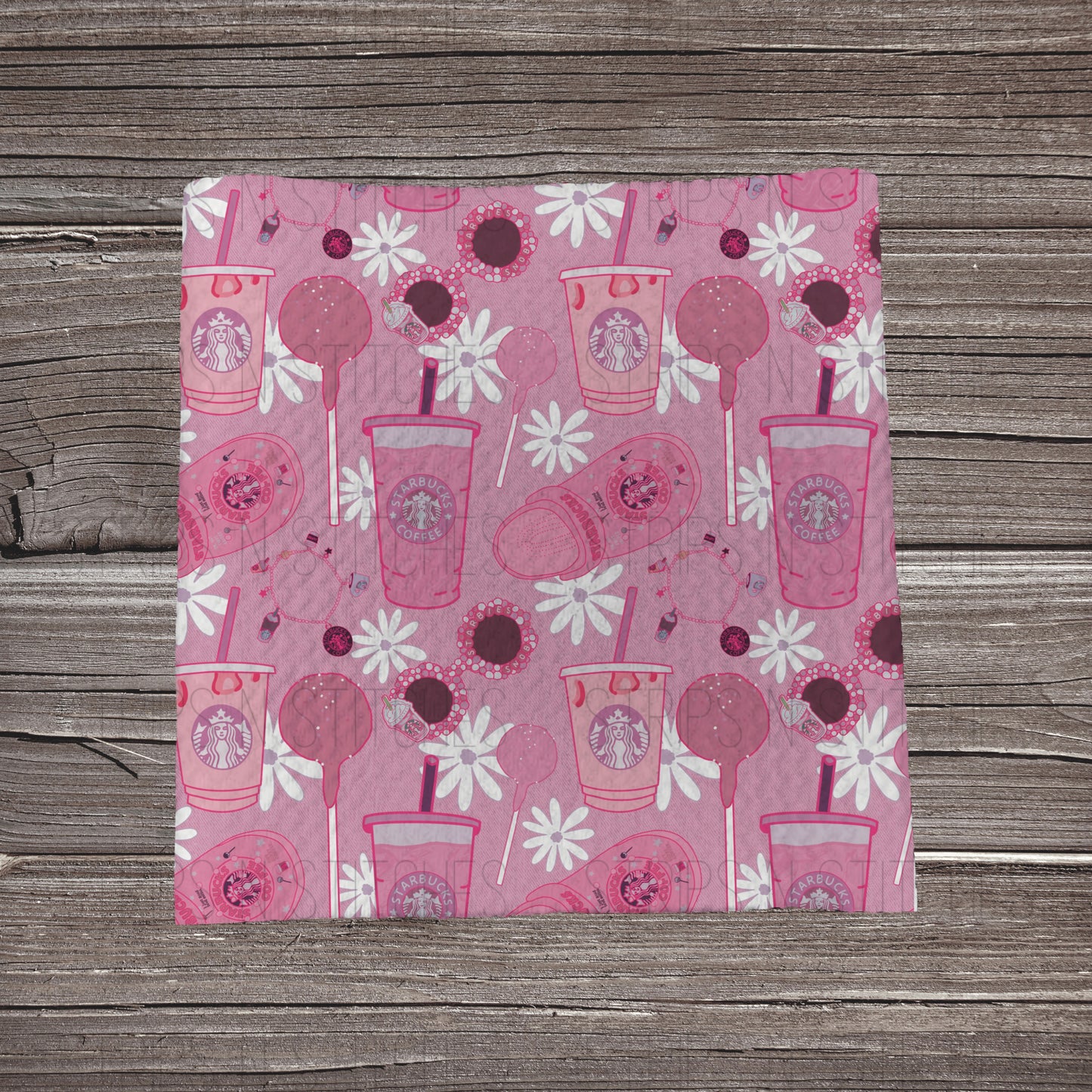 Pink Starbucks | Fabric Strip- Bow Making- Headwraps- Scrunchies