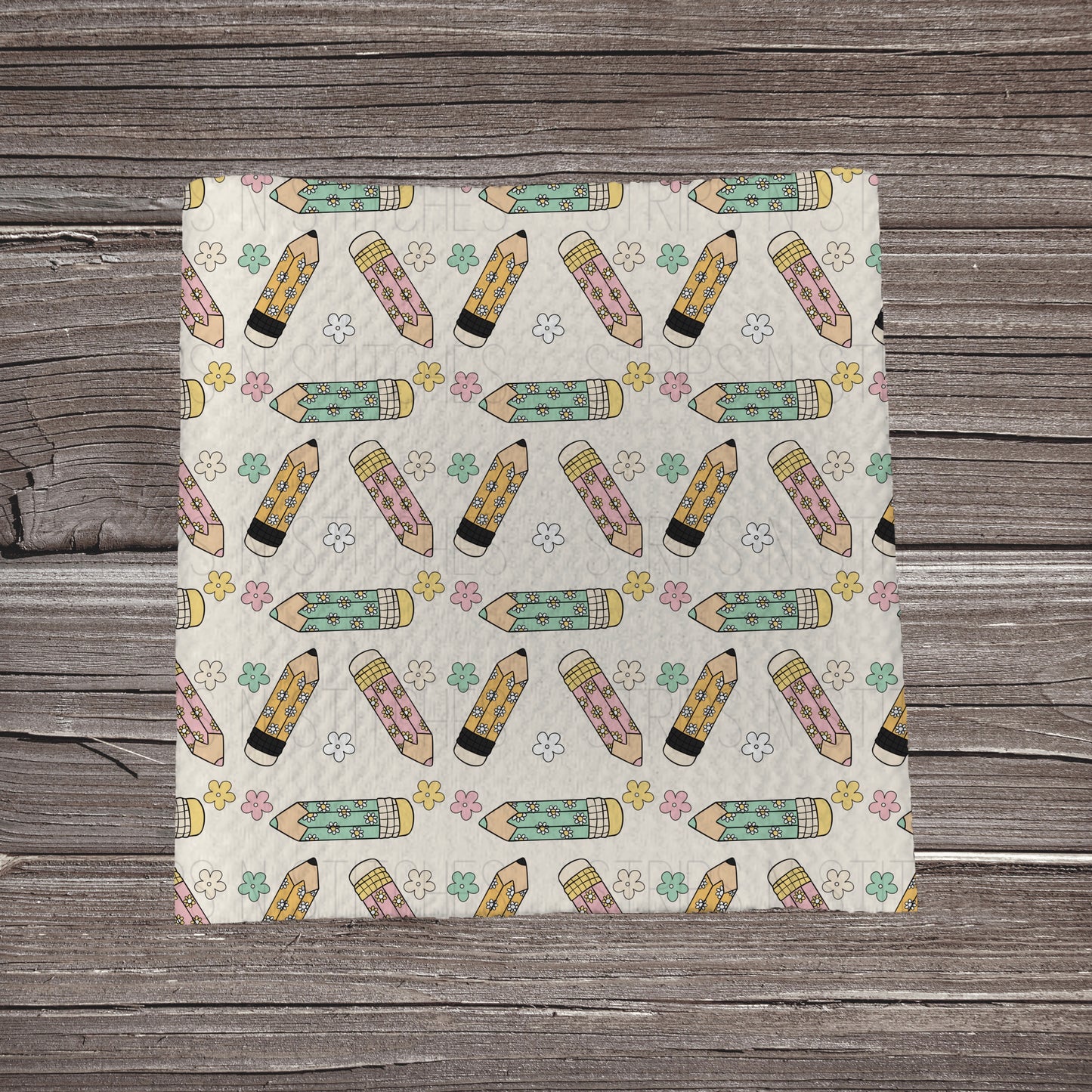 Back to School Pencils & Flowers | Fabric Strip- Bow Making- Headwraps- Scrunchies