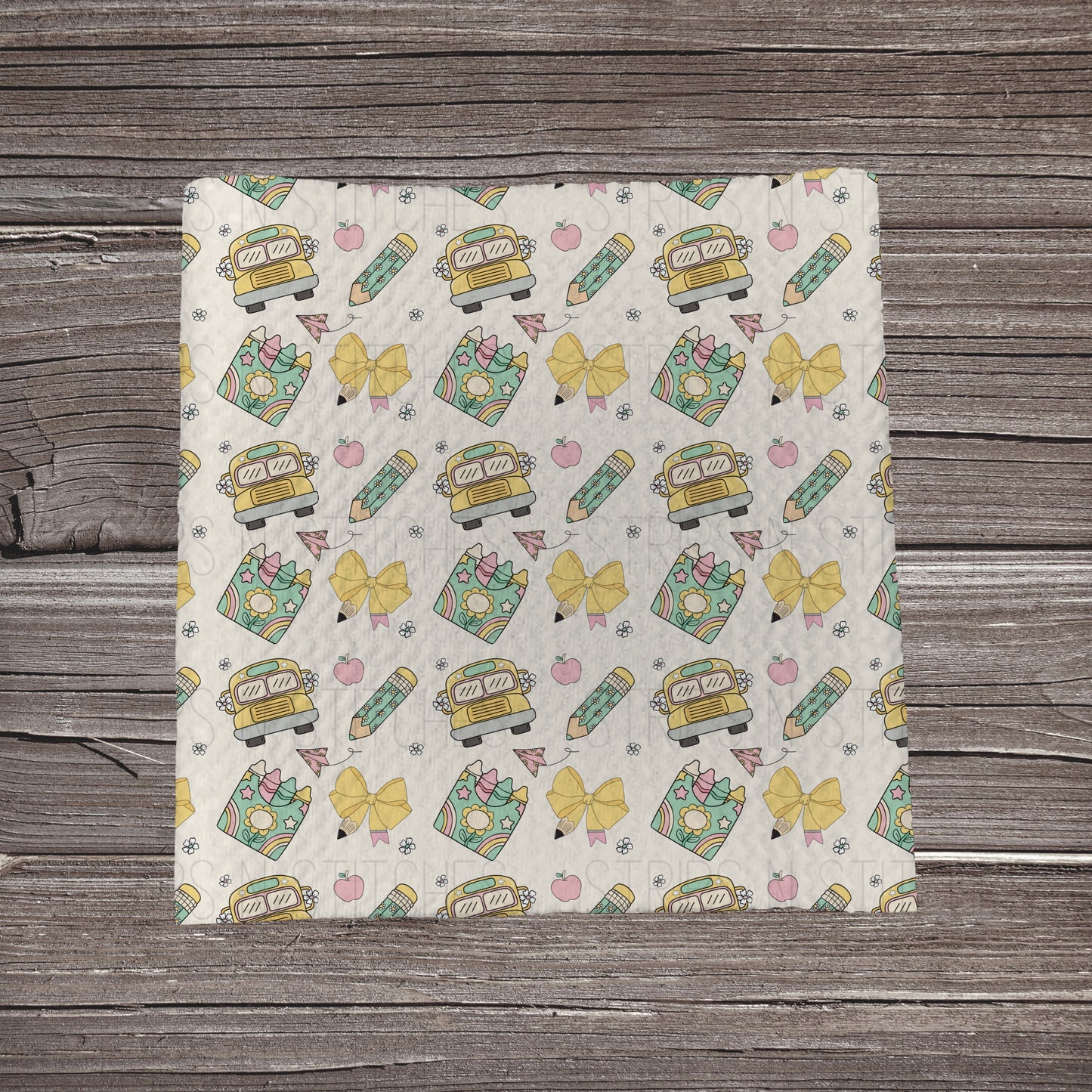 Back to School Buses & Bows | Fabric Strip | Bow Making- Headwrap- Scrunchies