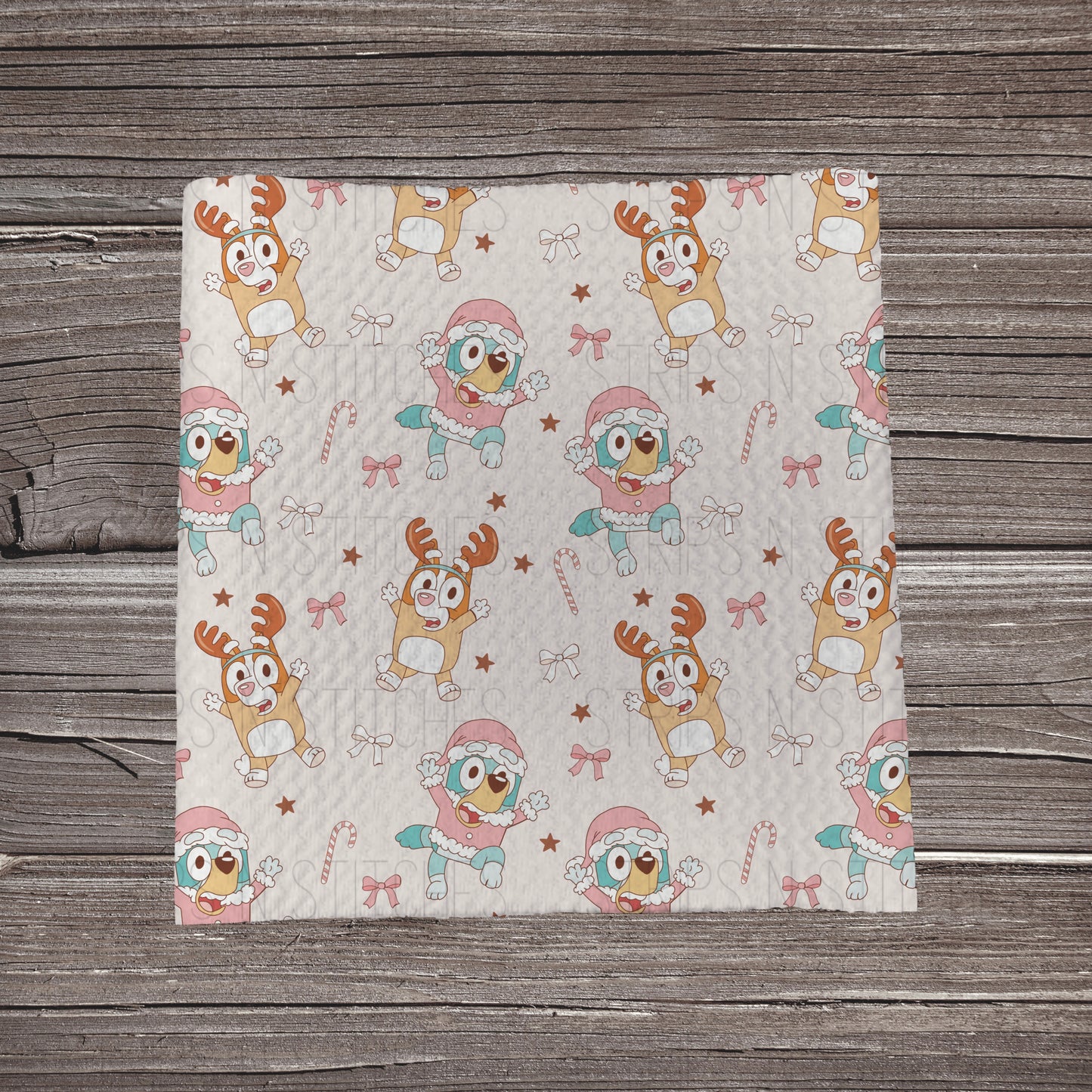 Muted Christmas Reindeer Bluey | Bullet Fabric Strip | Bow Making | Scrunchie | Headwraps