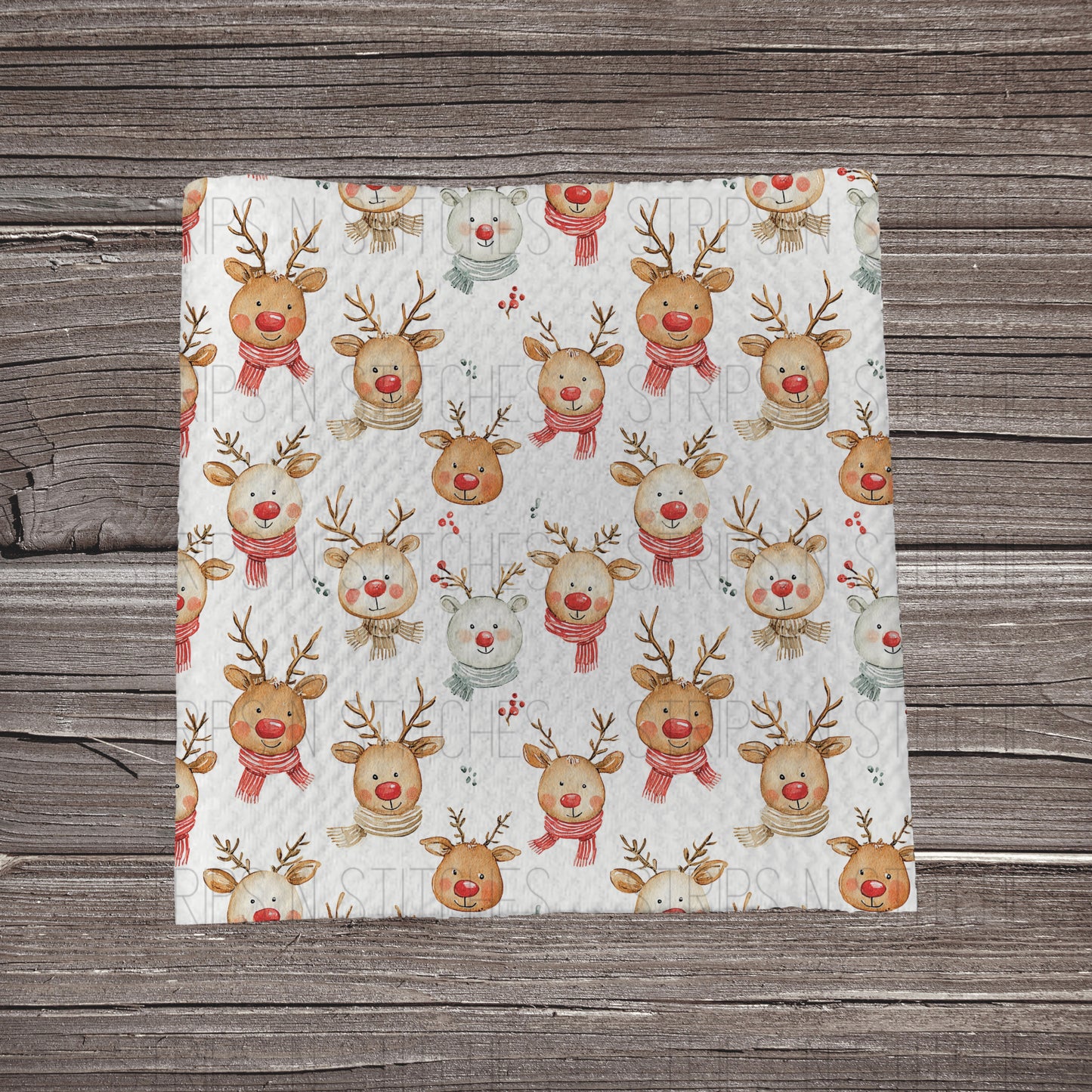 Scattered Watercolor Reindeer | Fabric Strip | Bow Making | Headwrap | Scrunchies