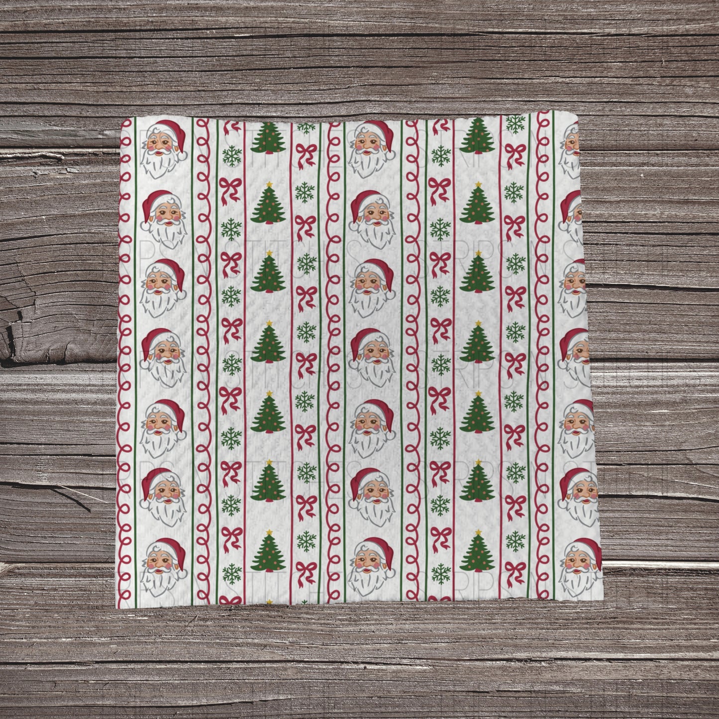 Santa Ribbon Stripes | Fabric Strip | Bow Making | Headwrap | Scrunchies