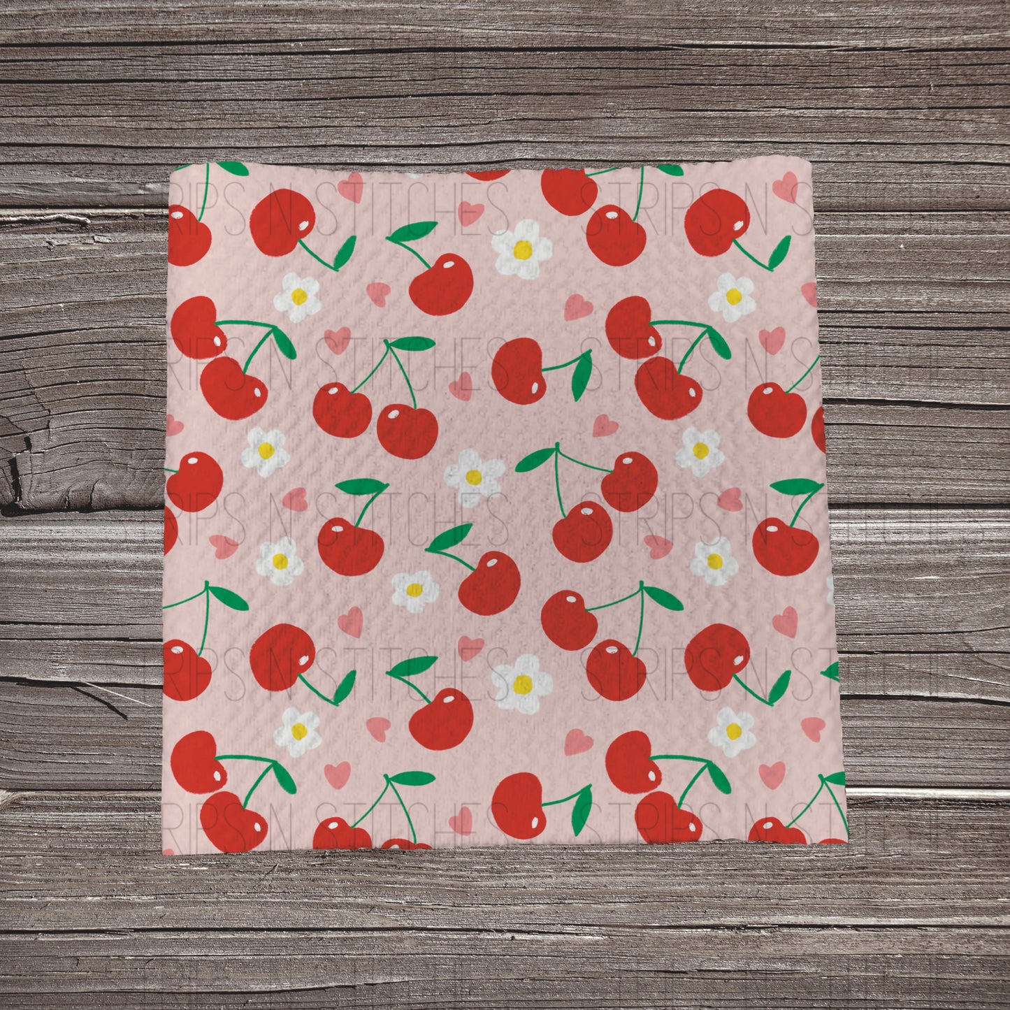 Cherries & Flowers Scatter | Fabric Strip | Bow Making | Headwrap | Scrunchies