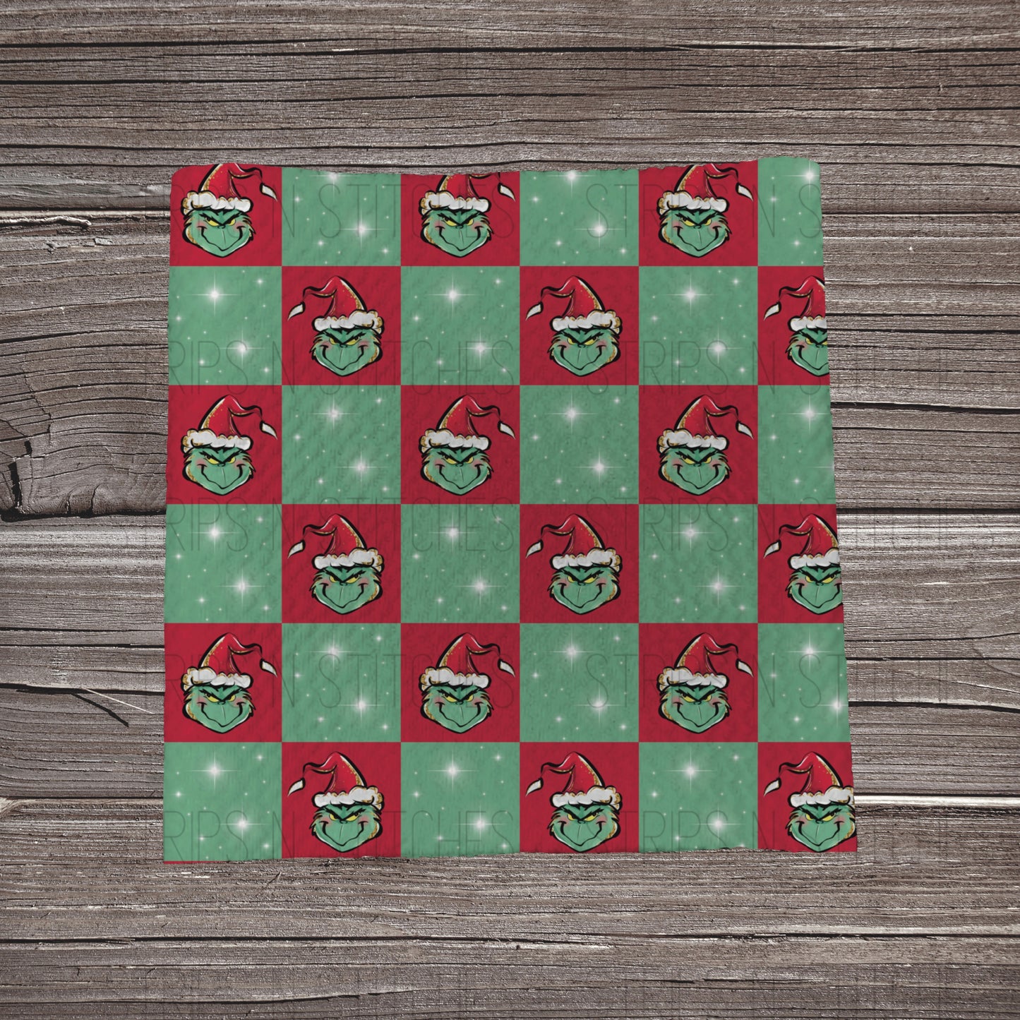 Red & Green Checkered Mean Guy | Fabric Strip | Bow Making | Headwrap | Scrunchies